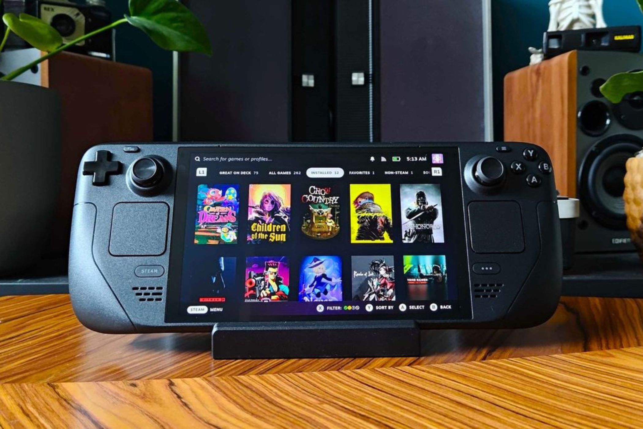 Steam Deck system on a desk