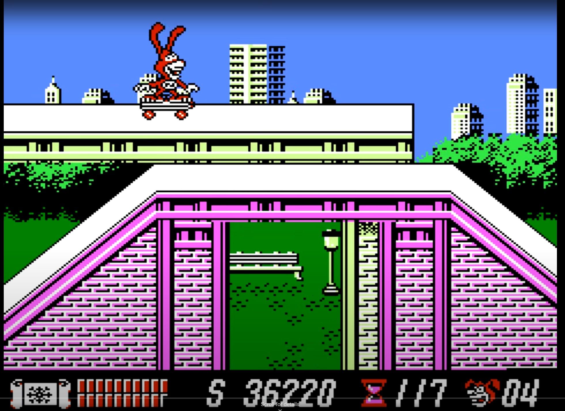 Skateboarding Noid in Yo! Noid for NES