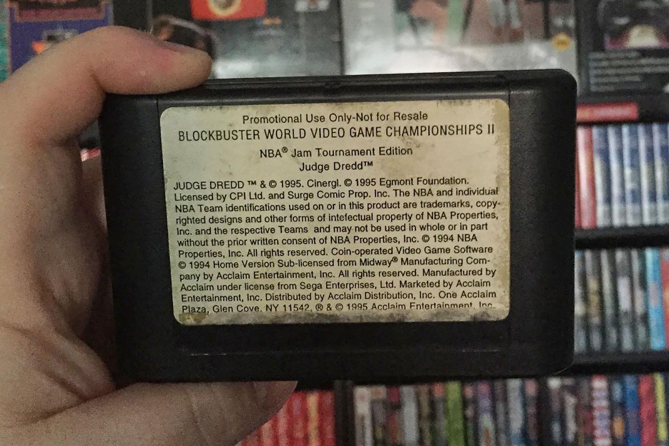Blockbuster World Video Game Championship II Sega Genesis Cartridge Back