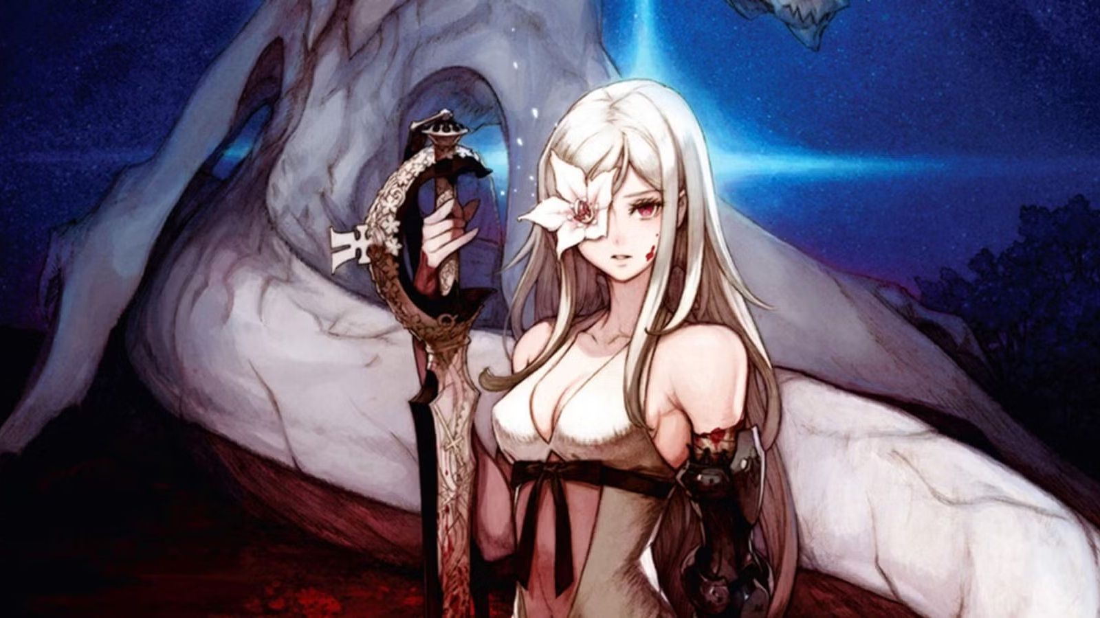 Drakengard 3 key art featuring the main character