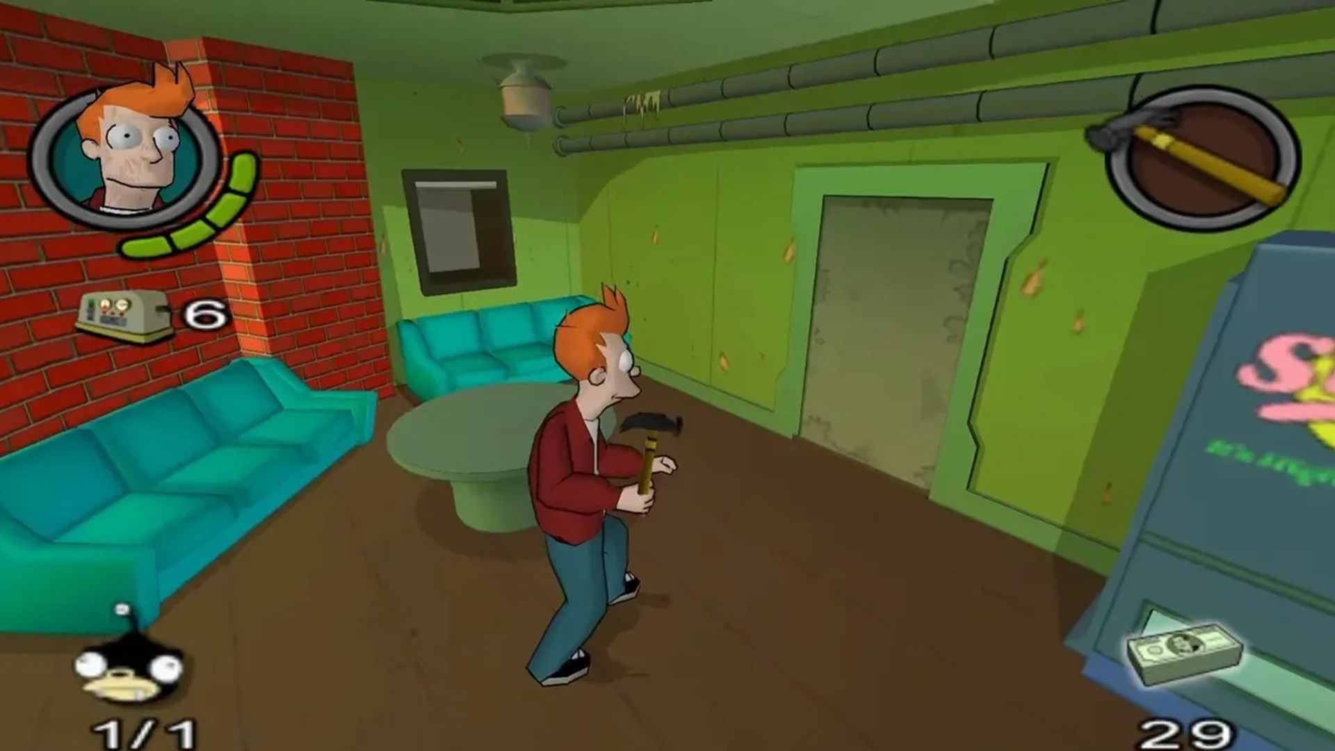 A screenshot of gameplay from Futurama