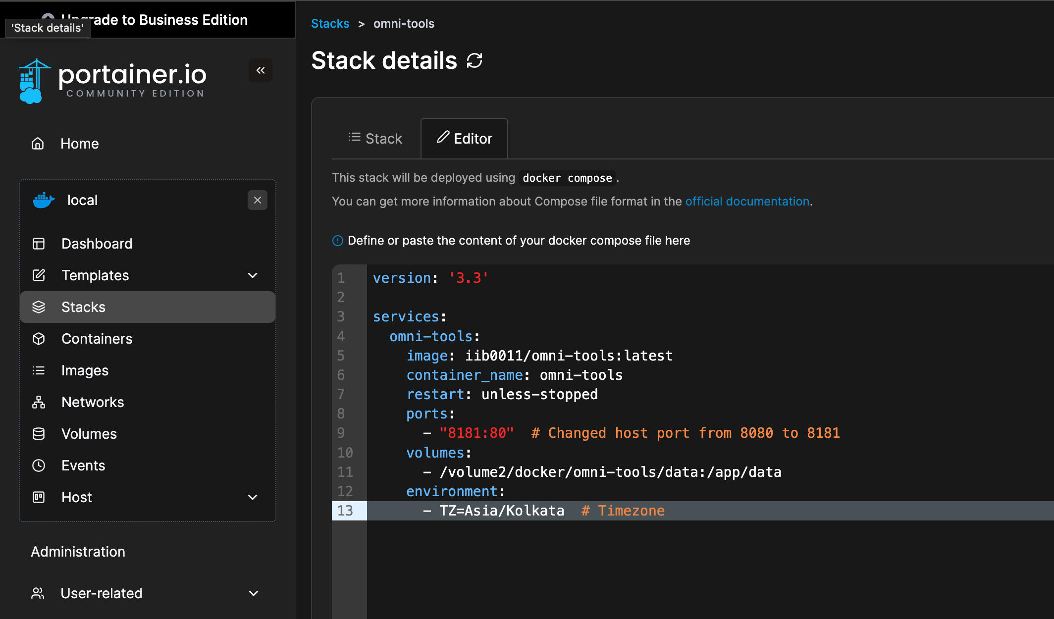 omnitools - docker stack