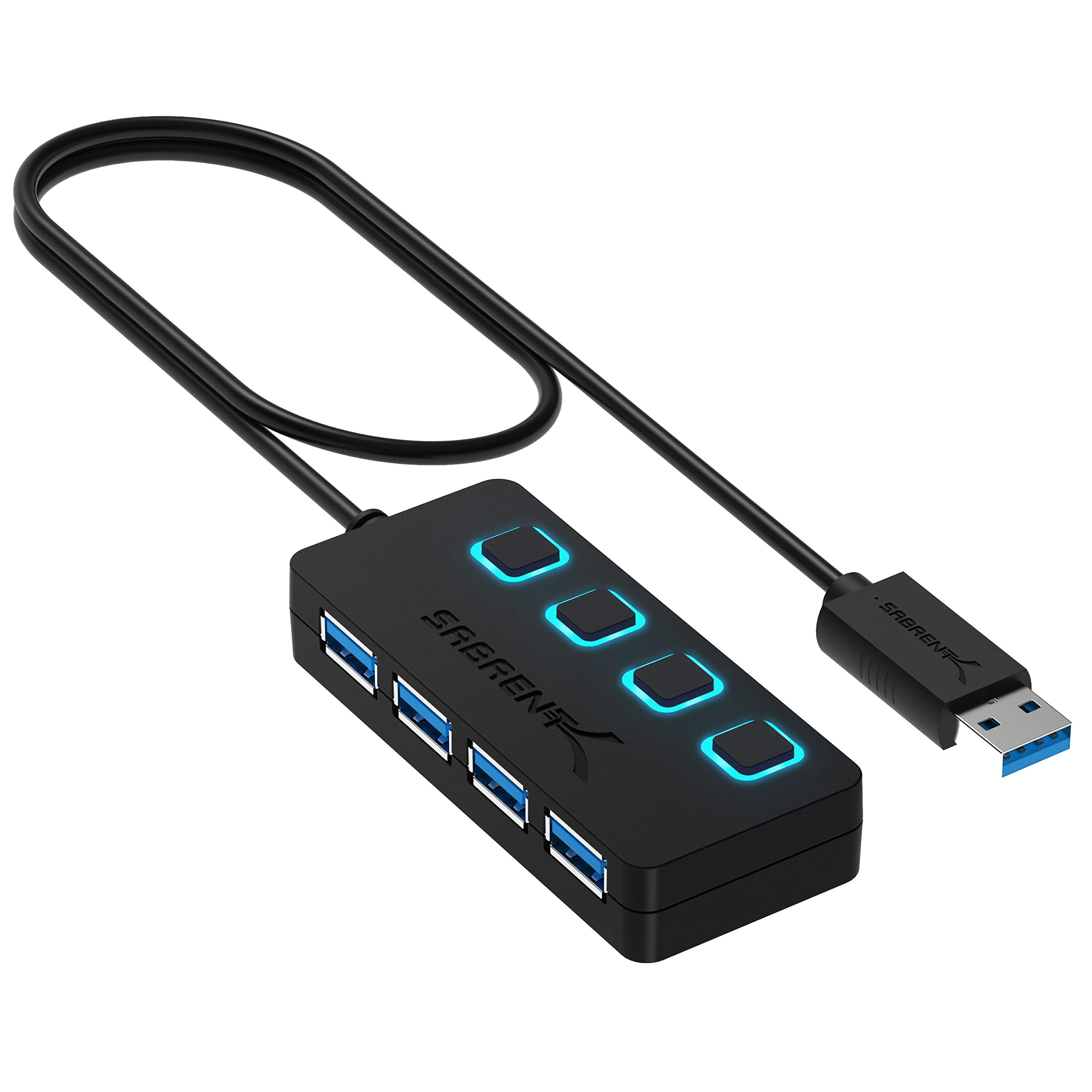 Sabrent 4-port USB 3.0 Hub with individual switches