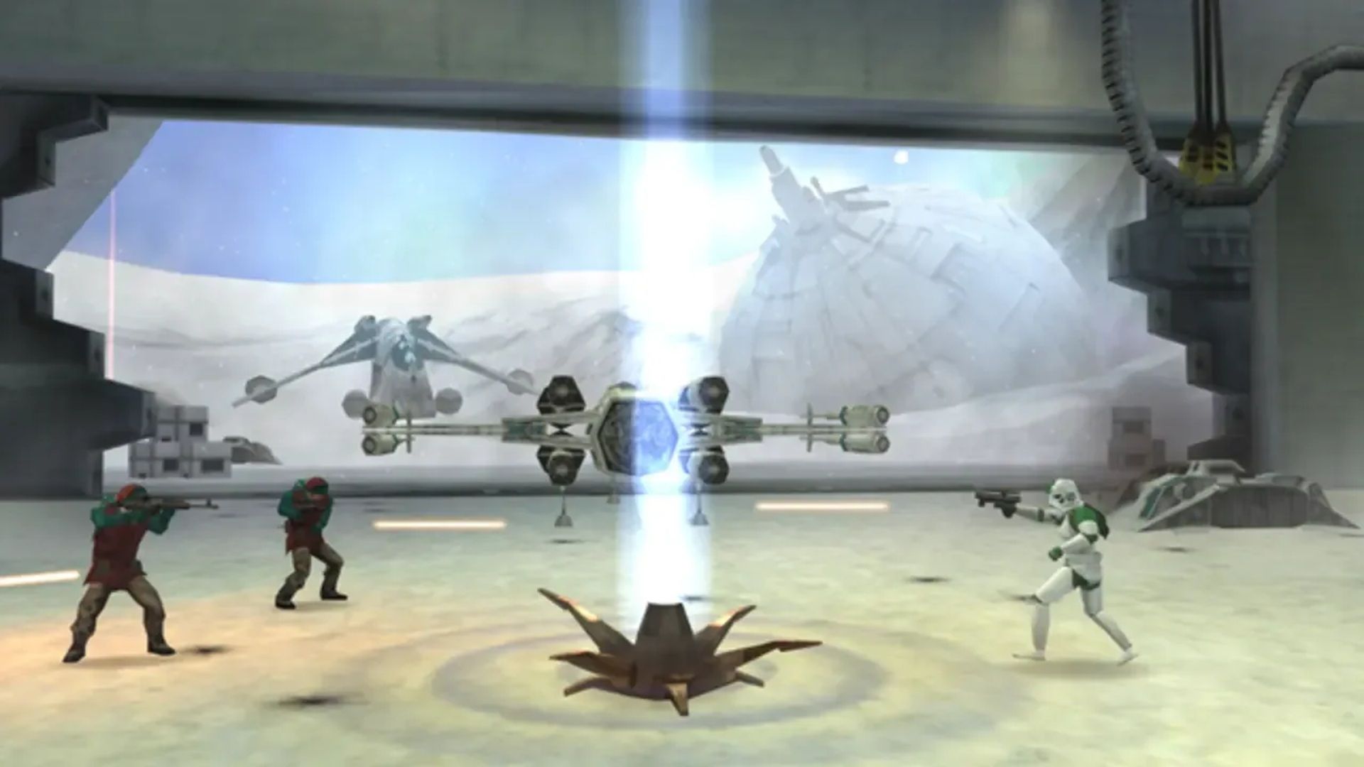 A screenshot of gameplay from Star Wars Battlefront Elite Squadron