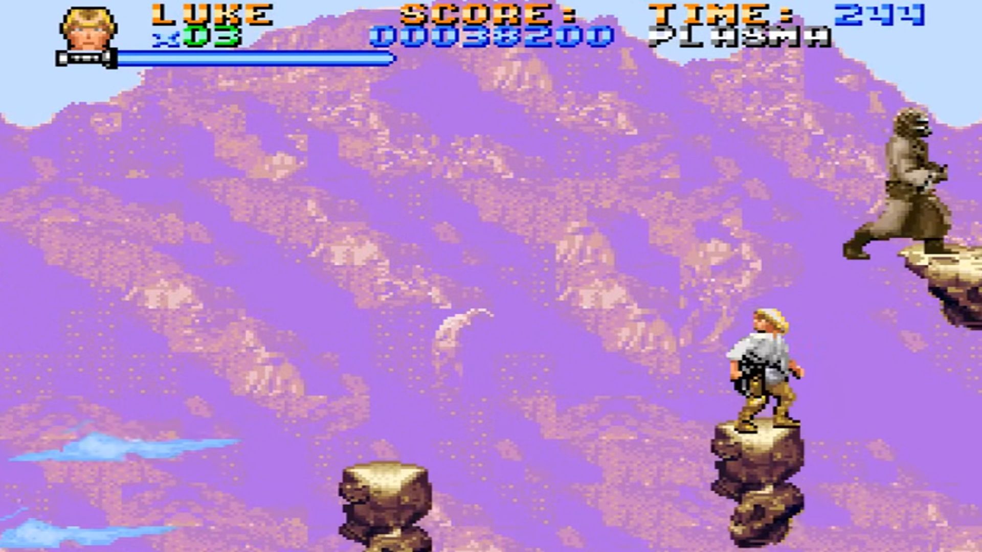 A screenshot of gameplay from Super Star Wars