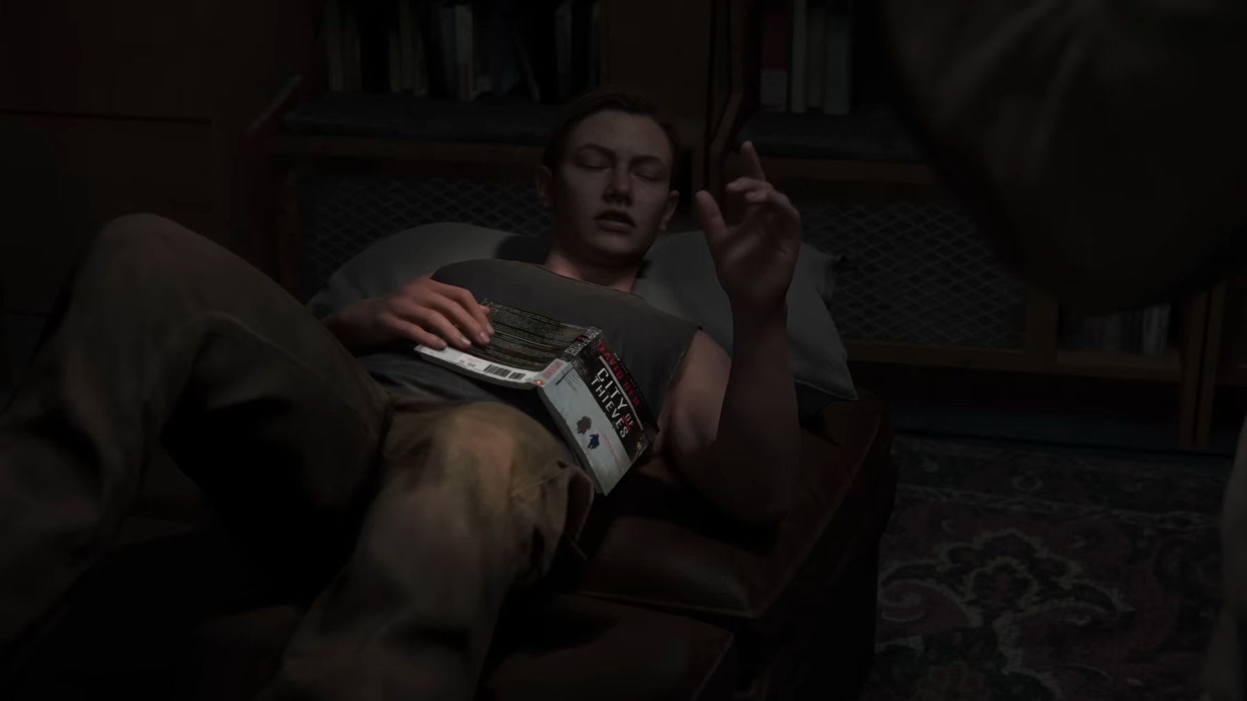 TLOU 2 Abby reading city of thieves book