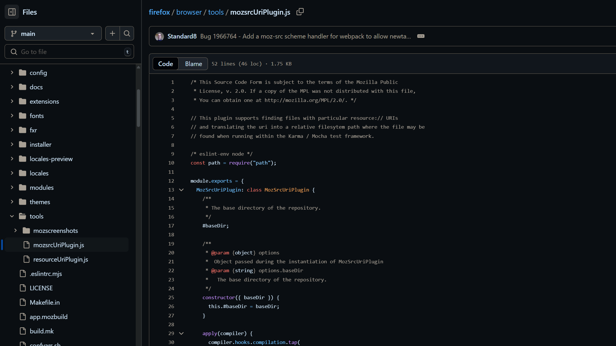 code for firefox on github