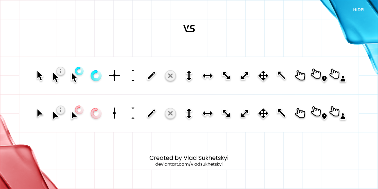 Custom pointers designed by Vlad Sukhetskyi for Windows