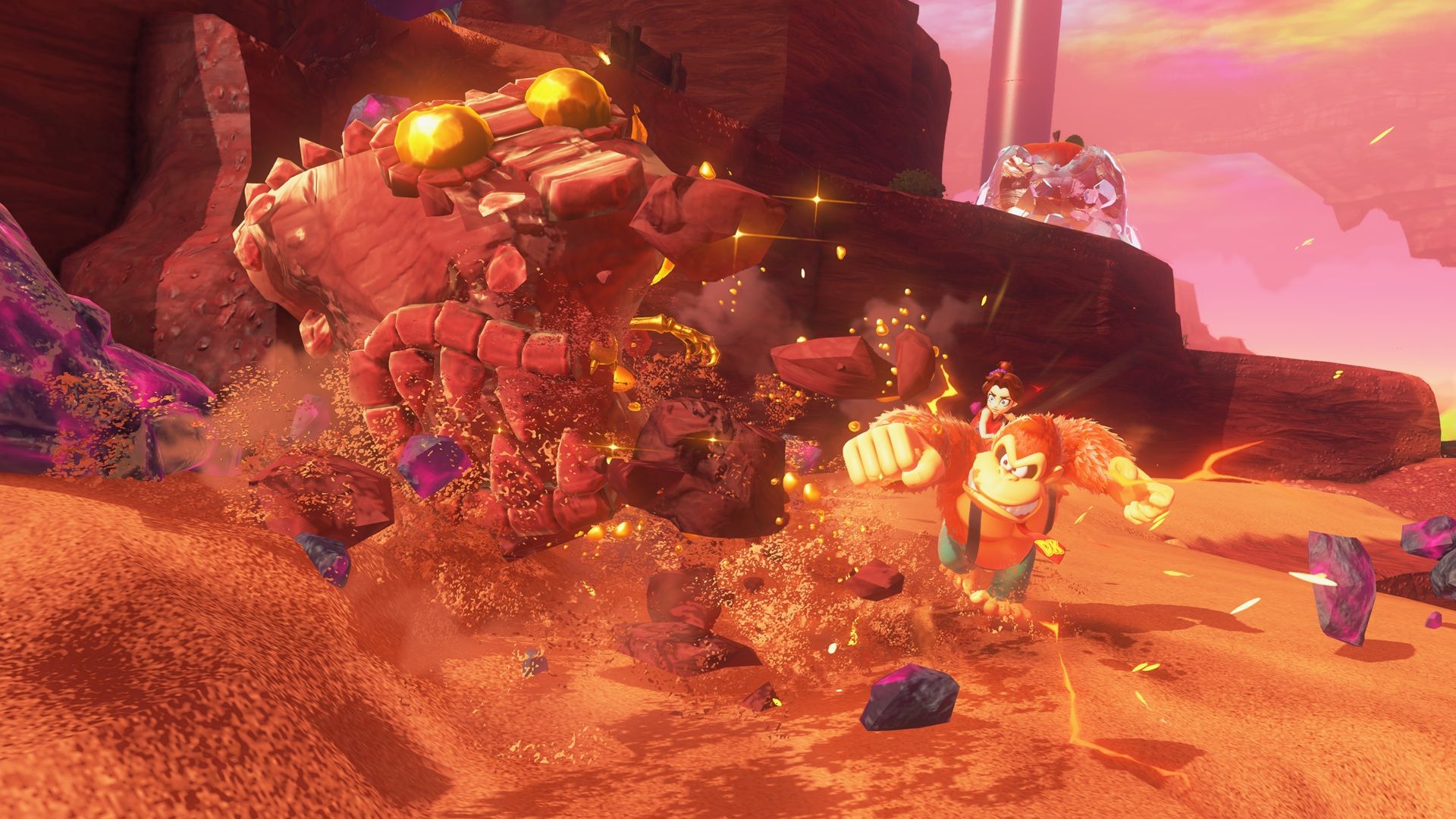 A screenshot of gameplay from Donkey Kong Bananza