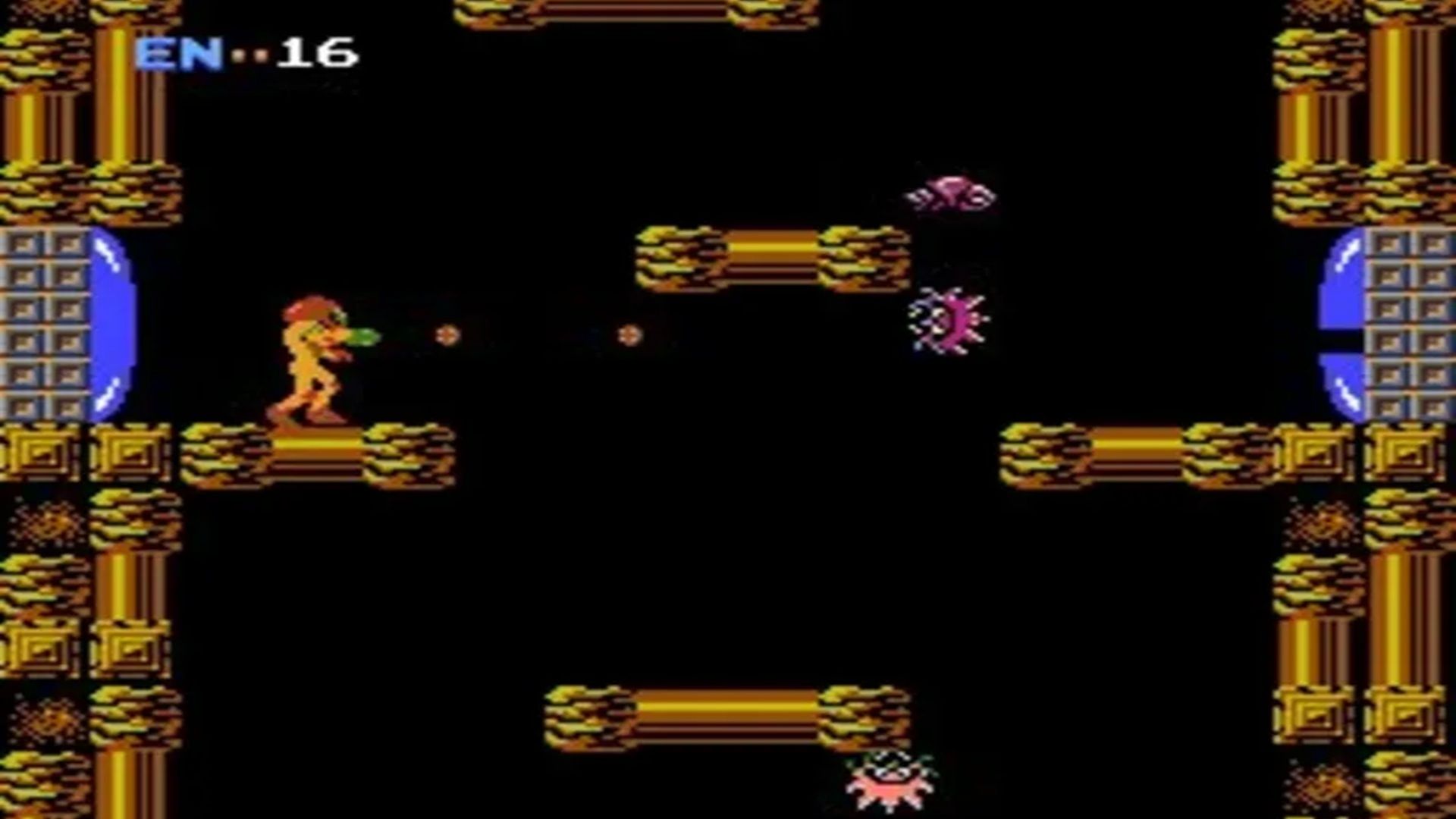 A screenshot of gameplay from Metroid