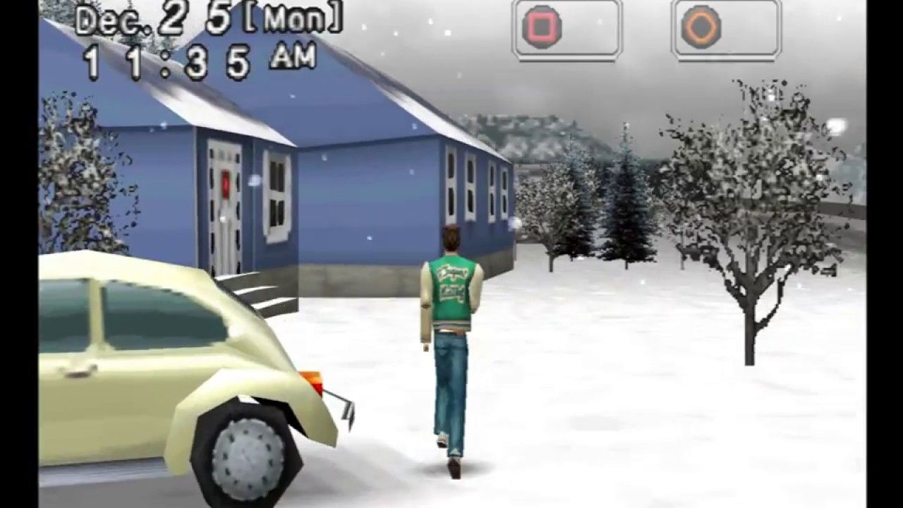Mizzura Falls snowy area with a house and car