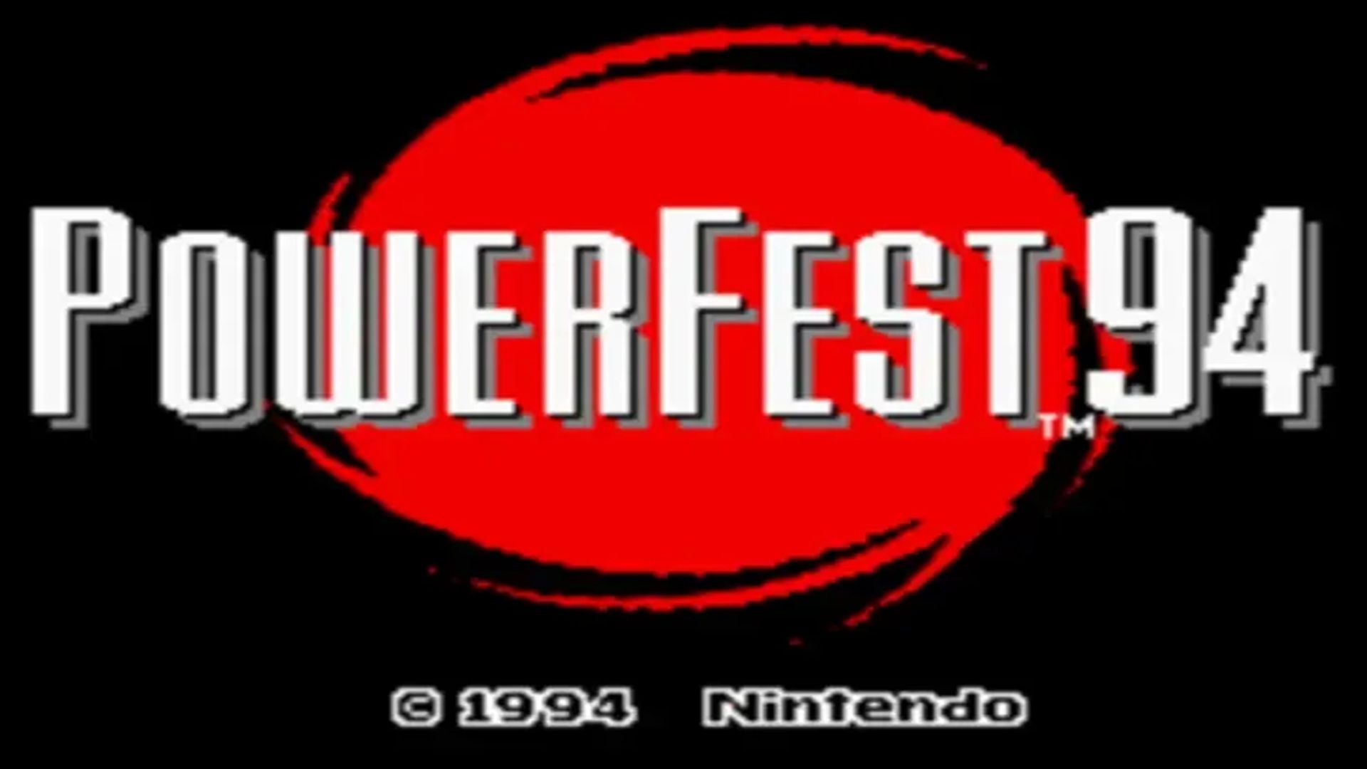 The opening title screen to Nintendo Powerfest '94