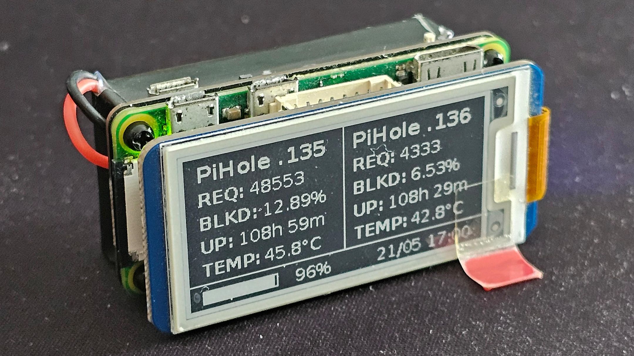 I'm in love with this DIY Pi-hole monitor that comes with its own backup battery