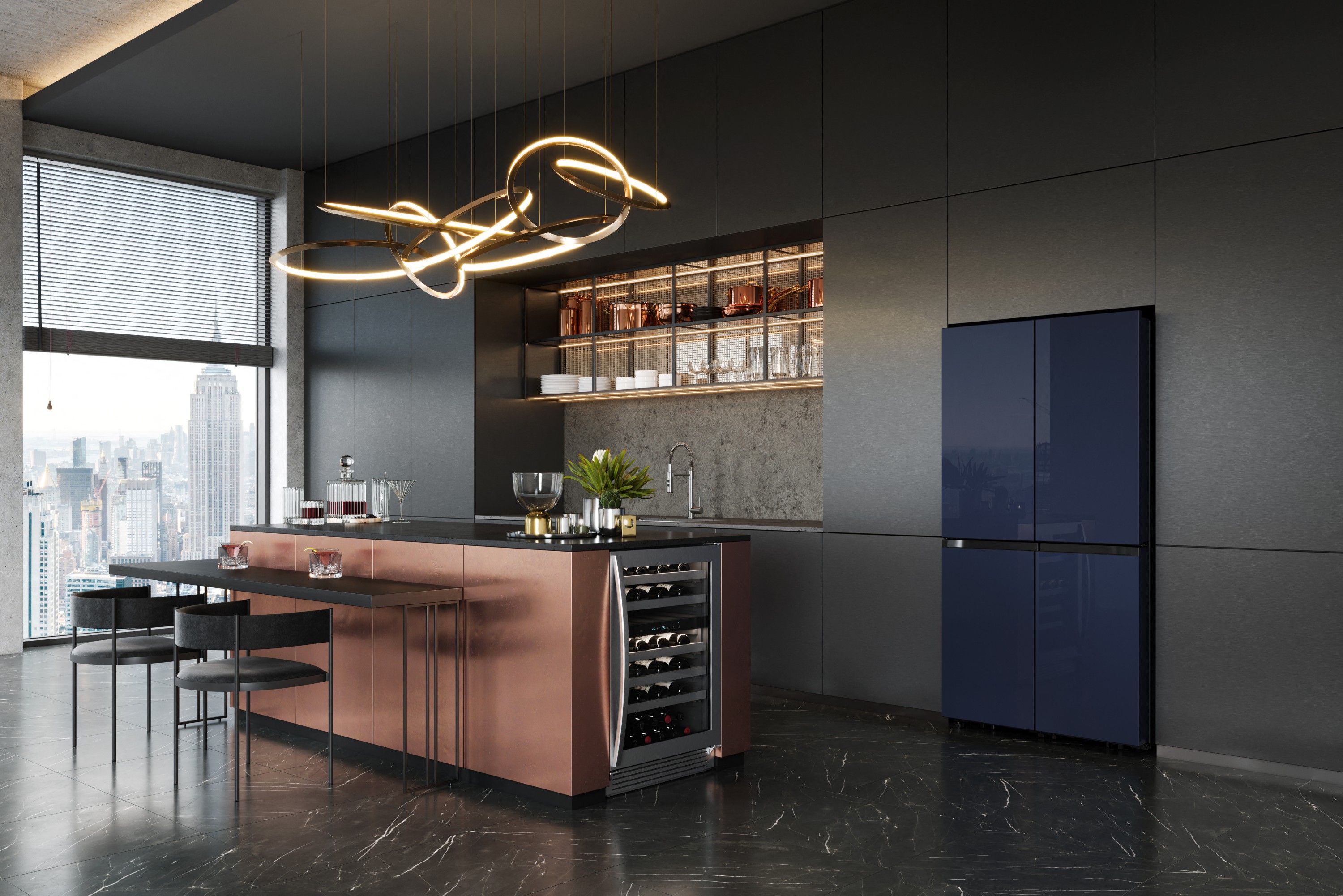 modern kitchen full of samsung appliances