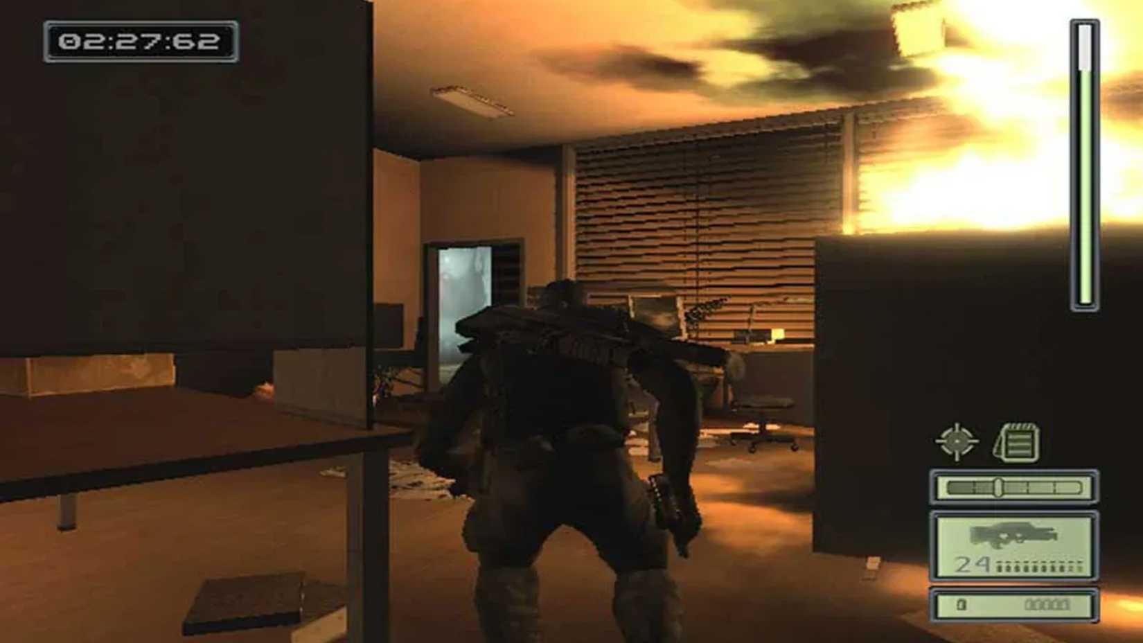A screenshot of stealth gameplay from Splinter Cell