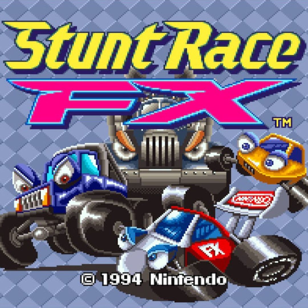 Product image for the SNES game Stunt Race FX. 