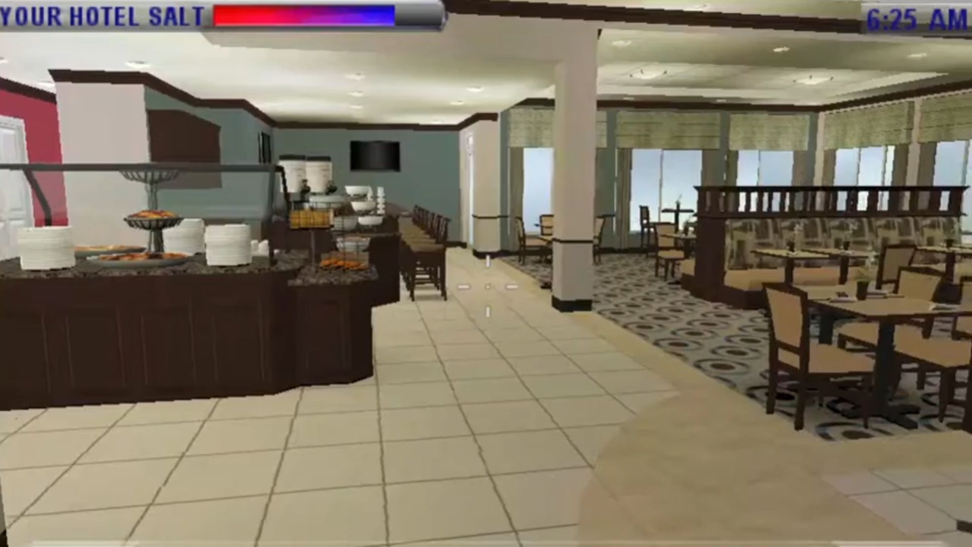 A screenshot of gameplay from The Hilton Family