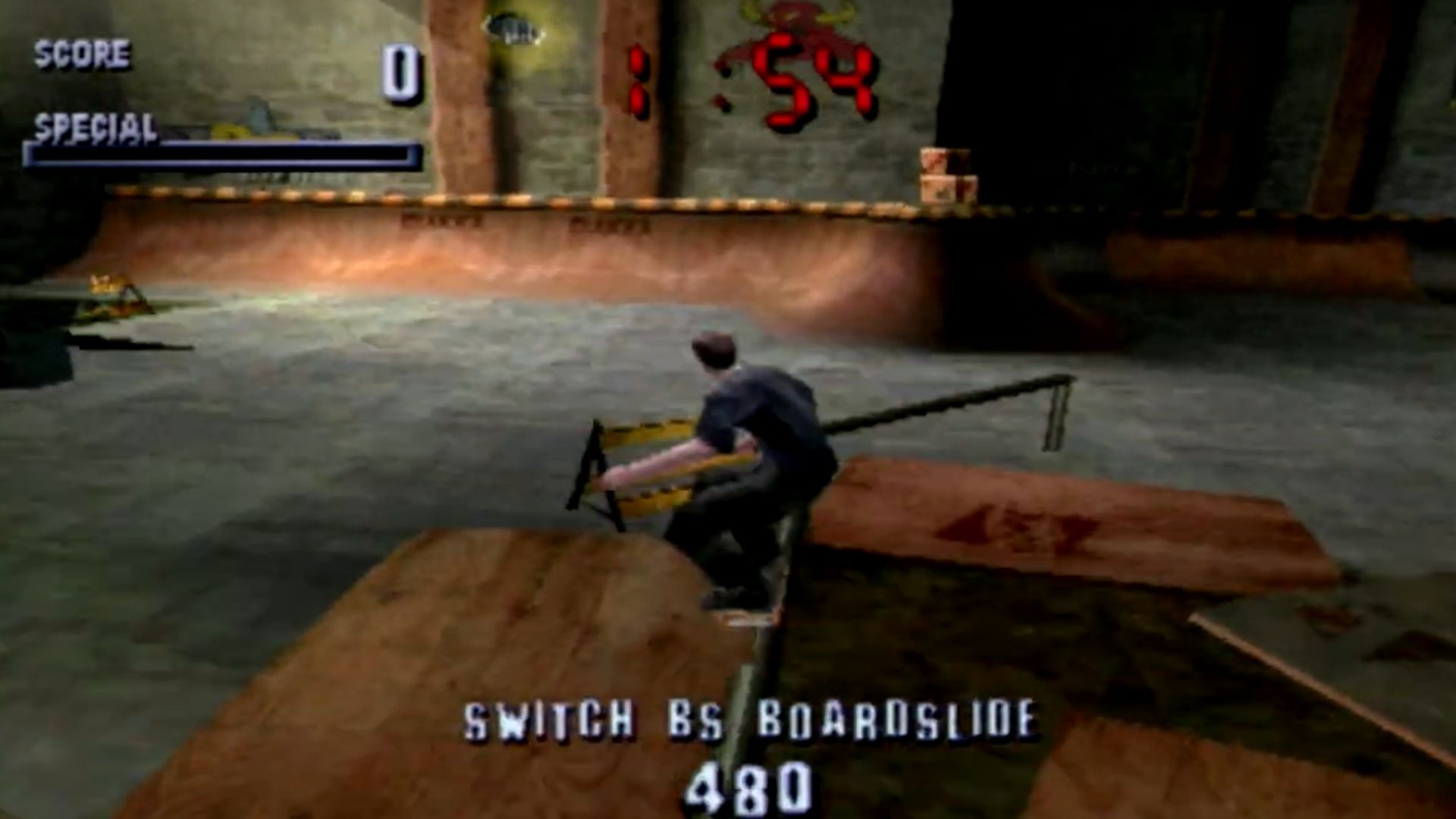 A screenshot of gameplay from Tony Hawk's Pro Skater