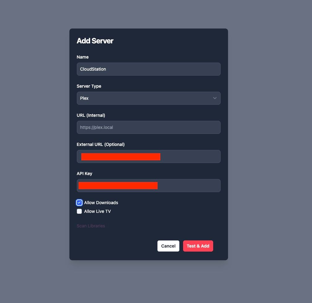 wizarr - plex - add server