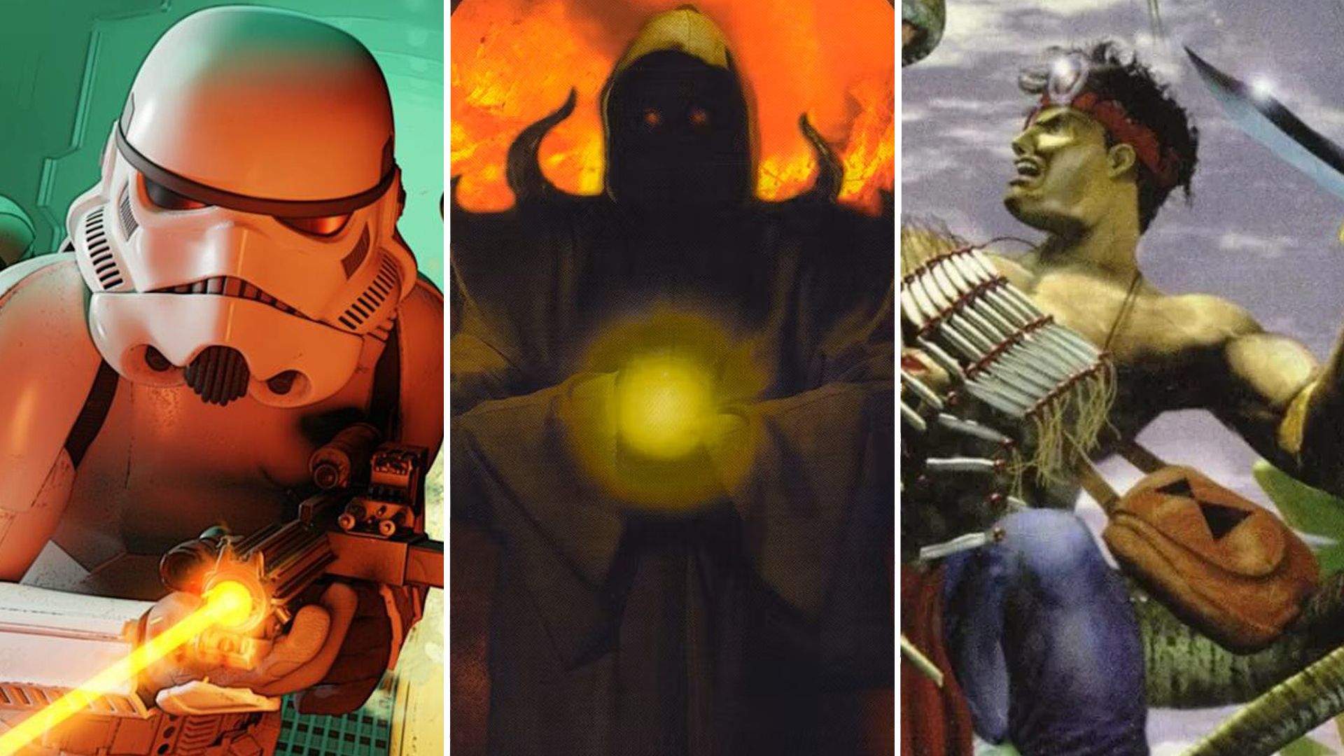 A combination of classic Doom-like FPS games