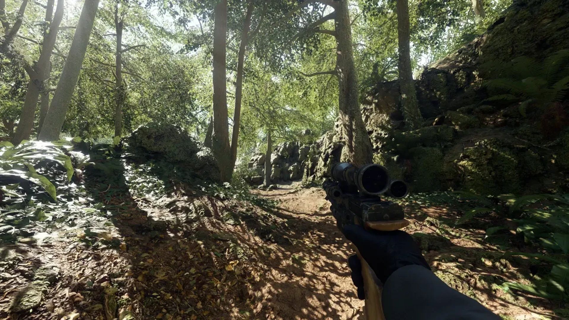 A screenshot of gameplay on Endor from EA's Star Wars Battlefront 2