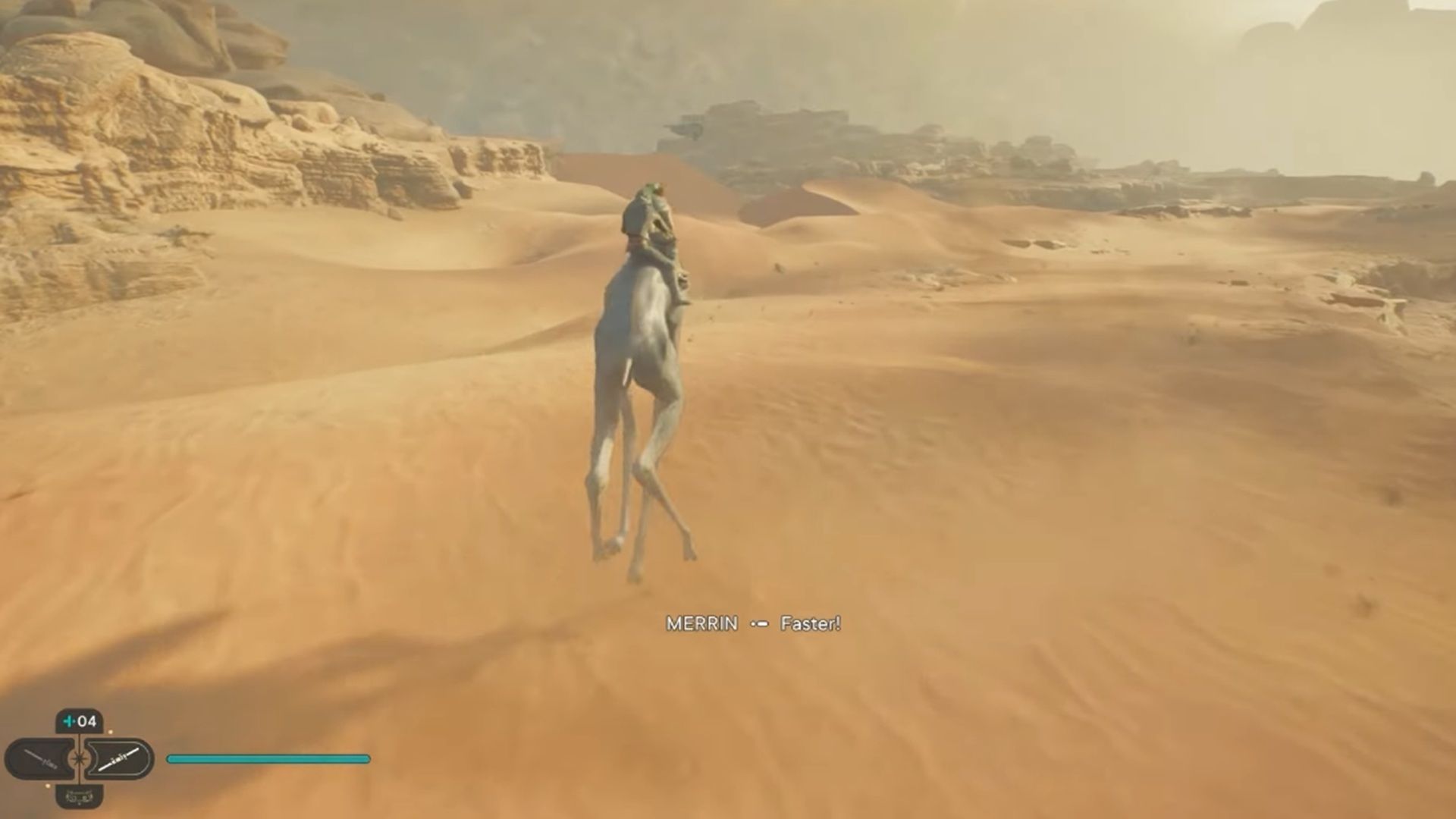 A screesnhot of gameplay roaming Jedha in Star Wars Jedi : Survivor