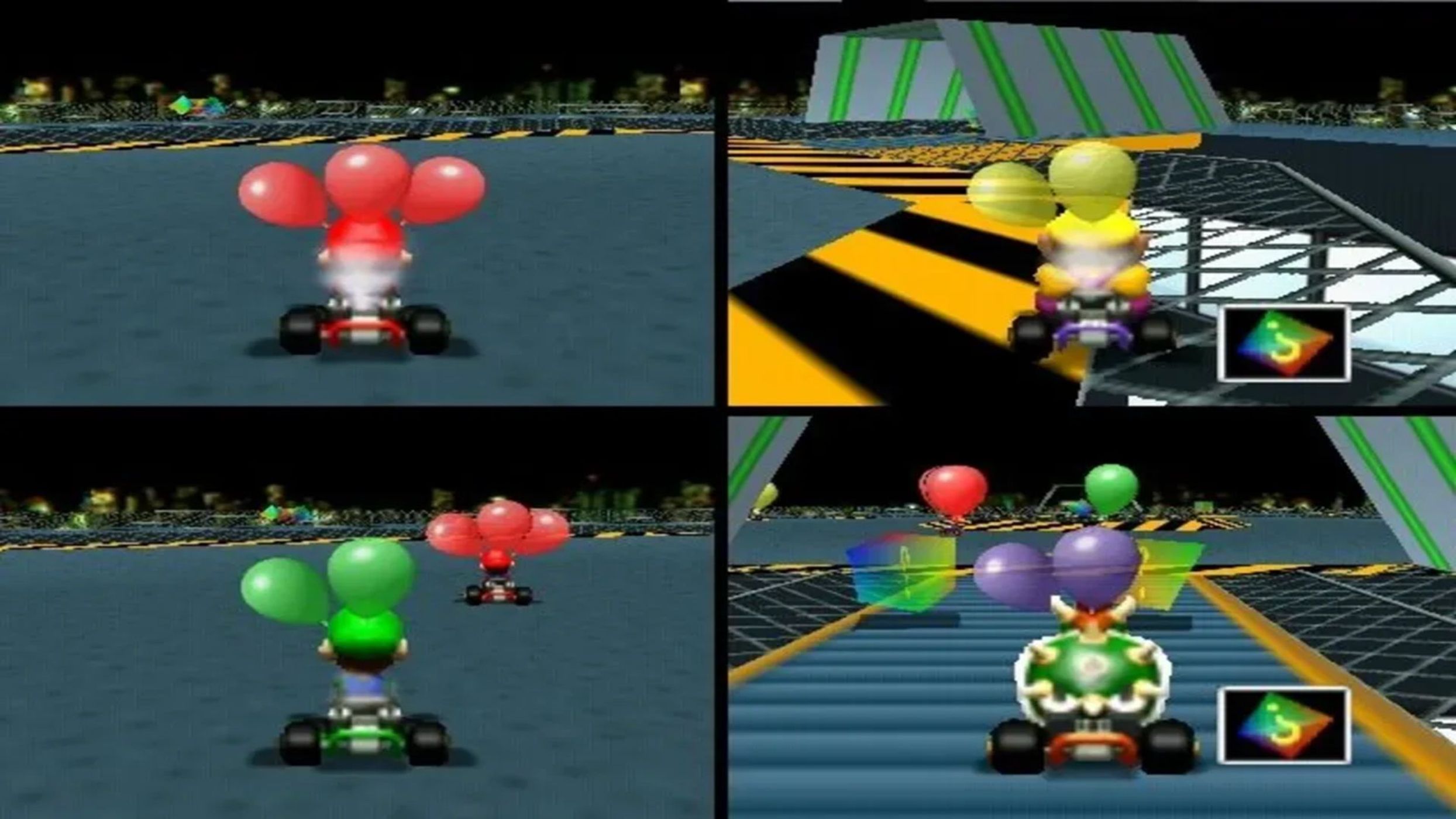 A screenshot of gameplay from Mario Kart 64.