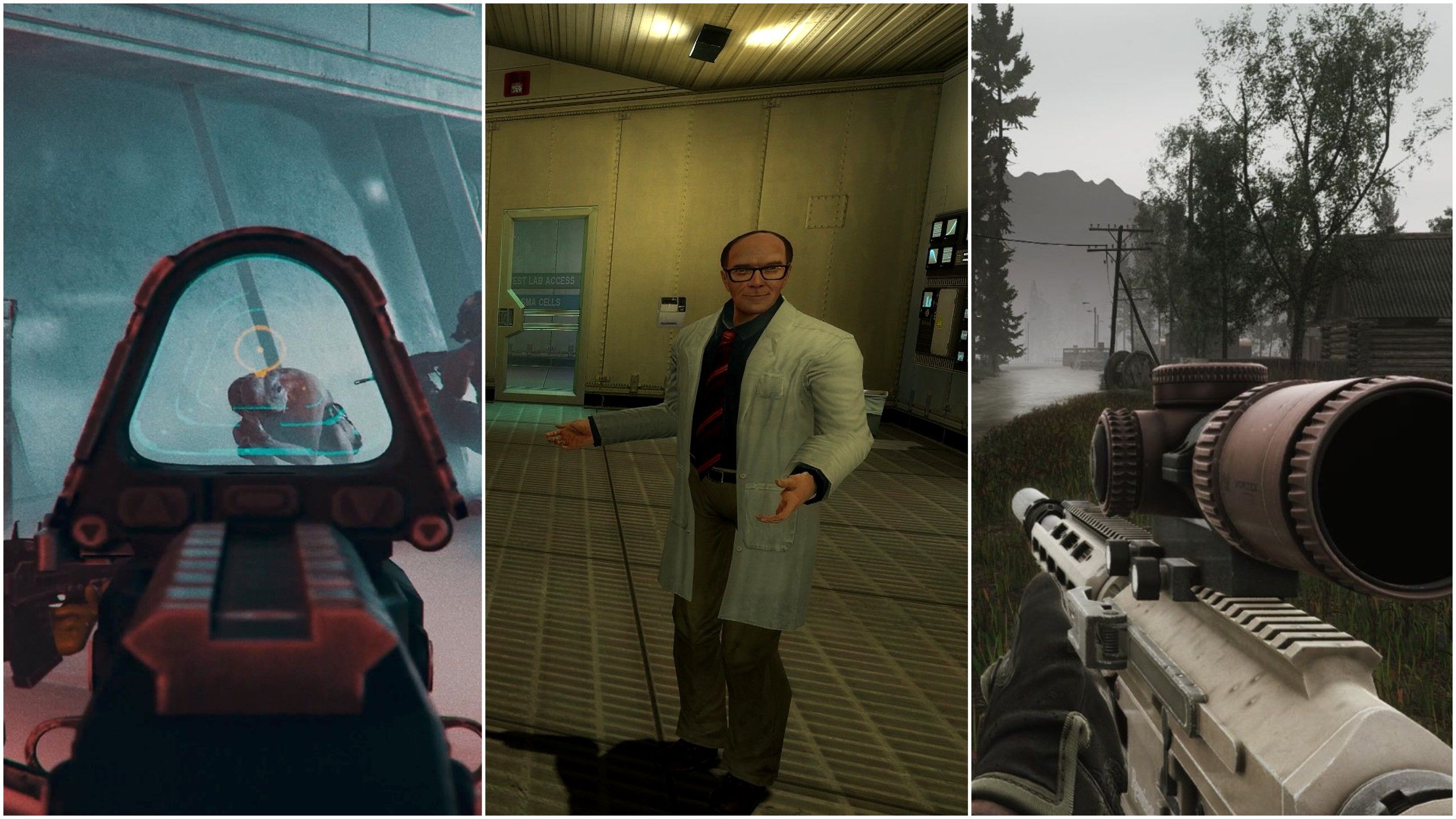 A tri-image collage of PC-exclusive games.