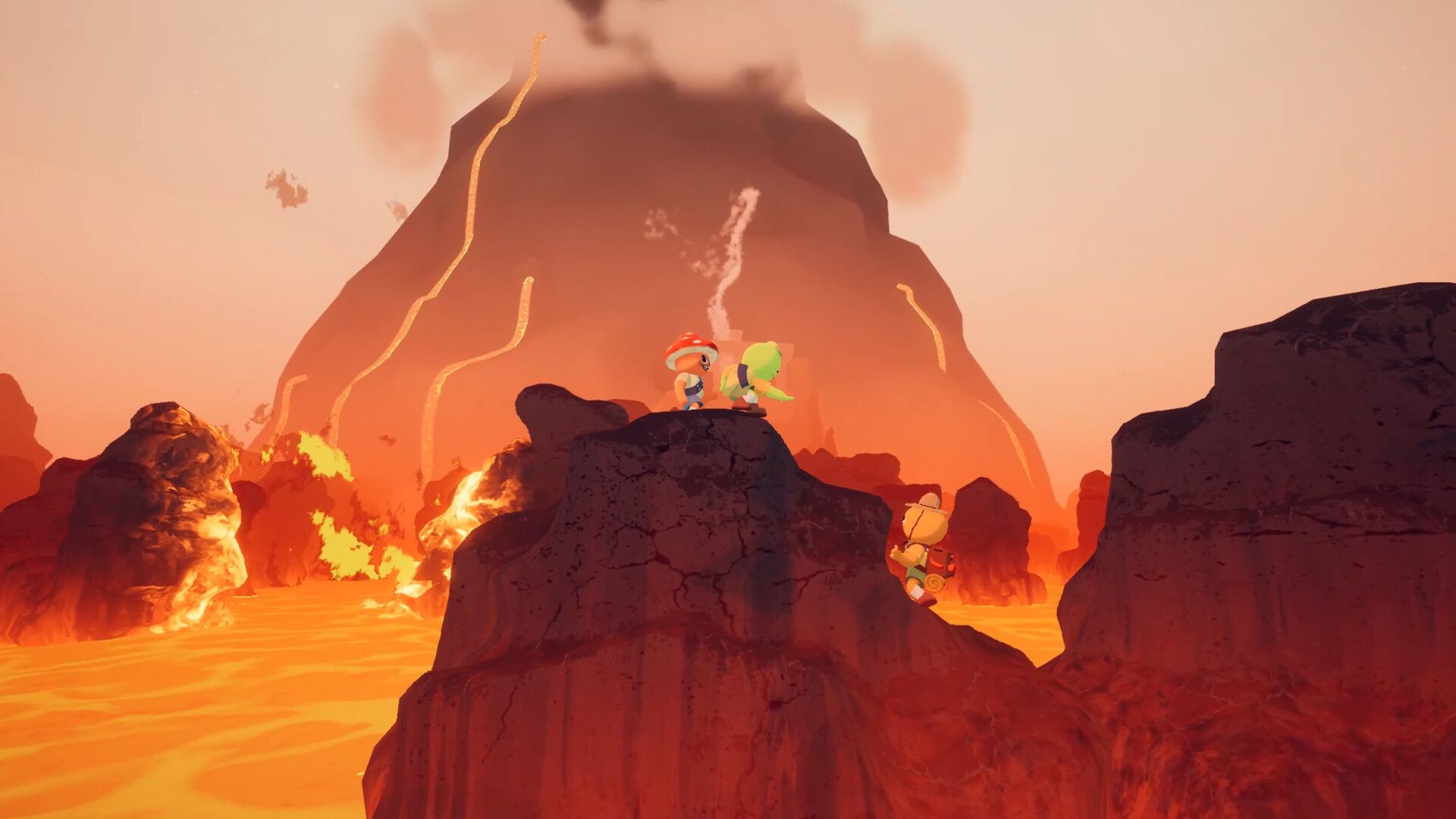 Peak players in the lava rock area