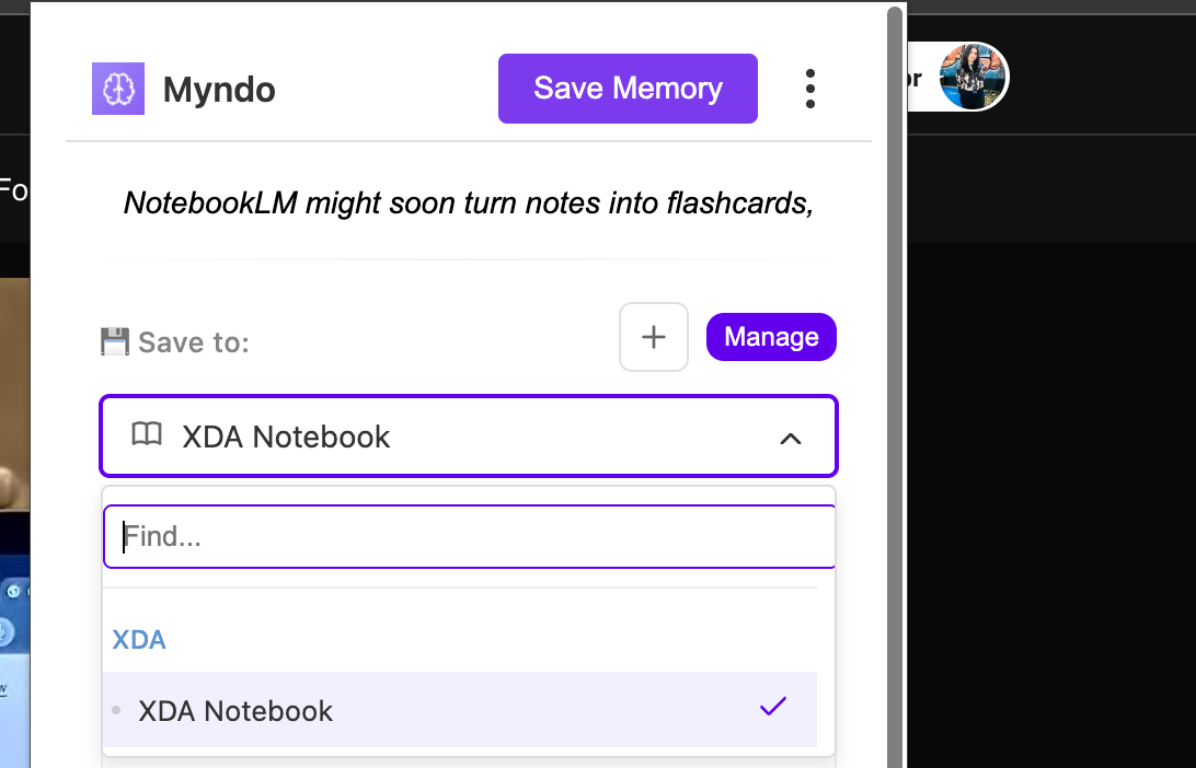 Save To option in Myndo