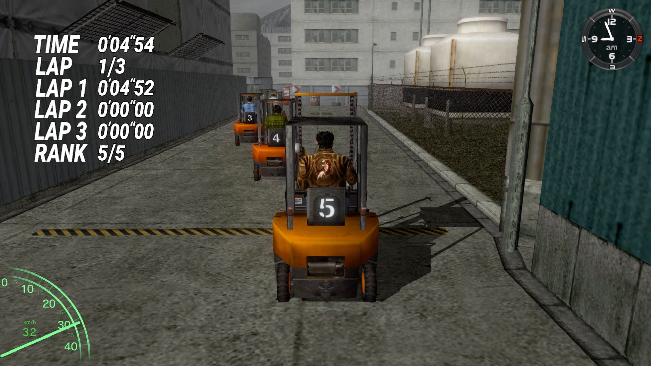 Forklift race in Shenmue.