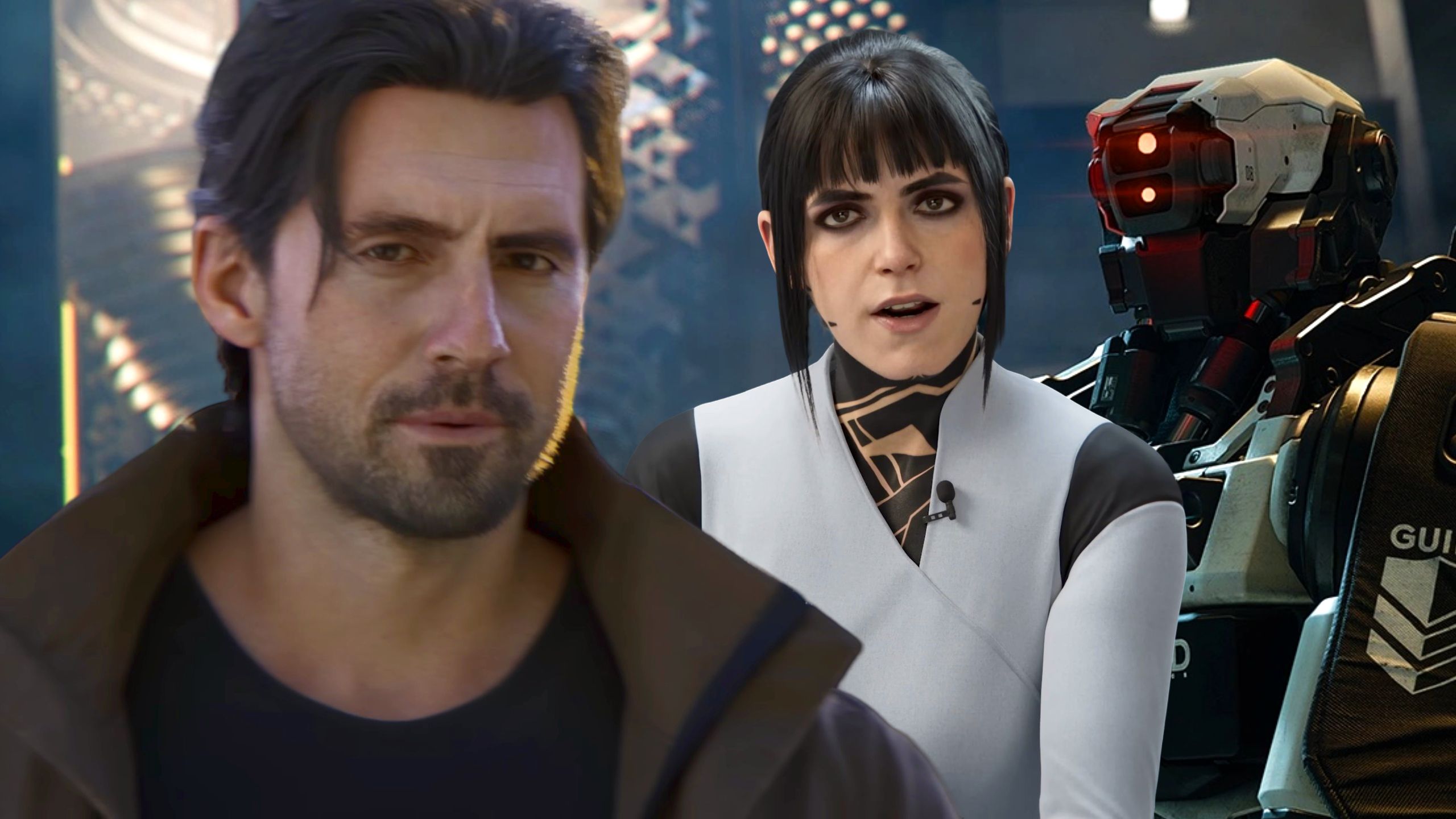 David Mason, Emma Kagan, and a Reaper robot from Call of Duty: Black Ops 7.
