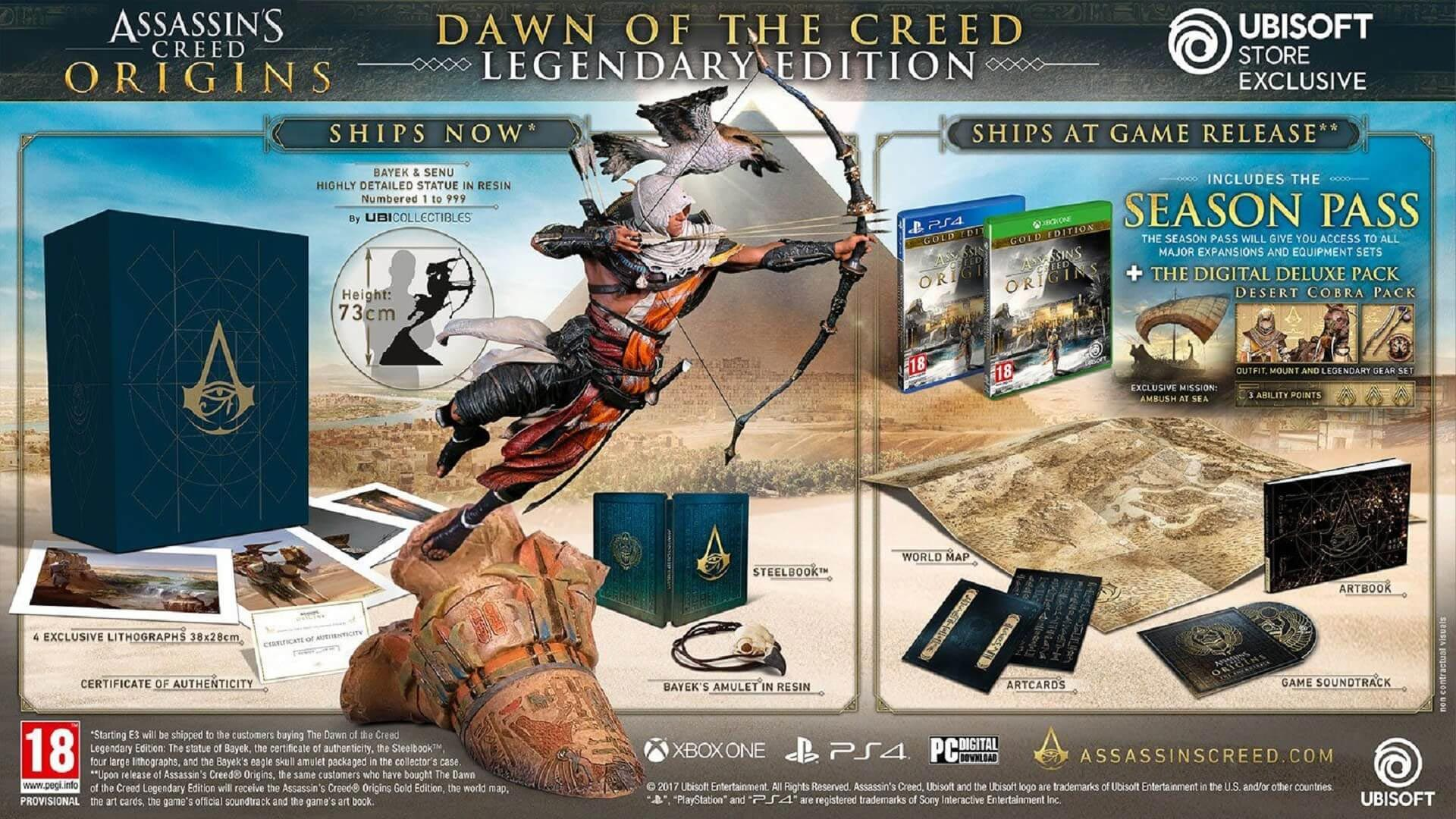 Assassin's Creed: Origins Dawn of the Creed Legendary Edition - $ 800