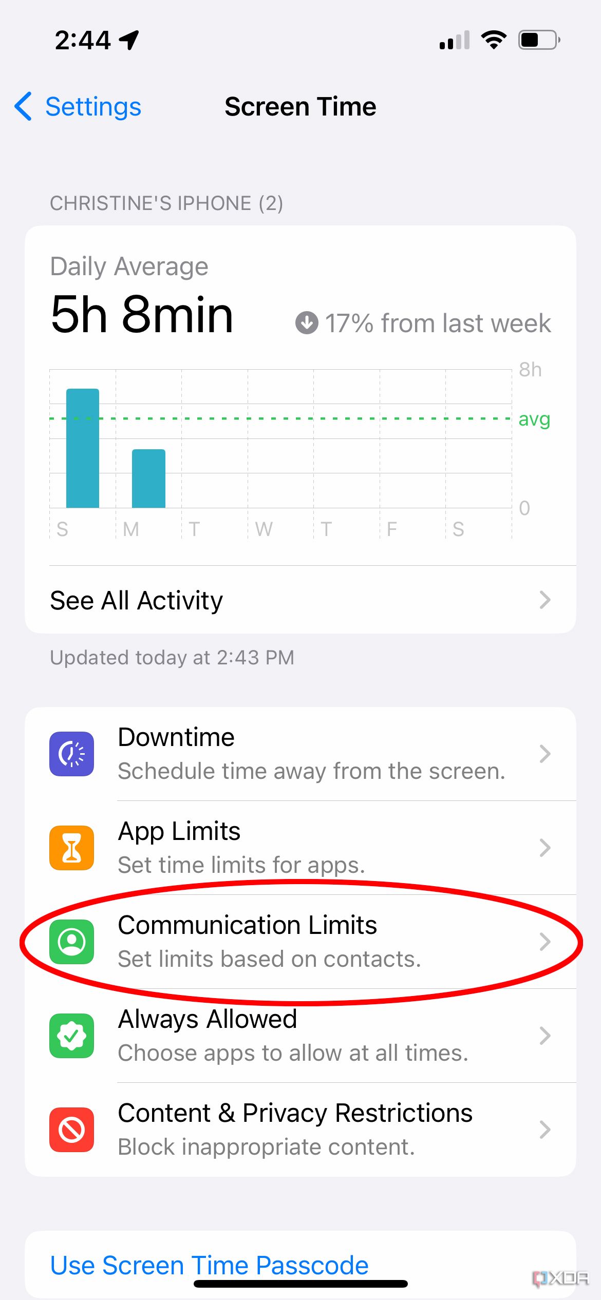 iphone screen time 7