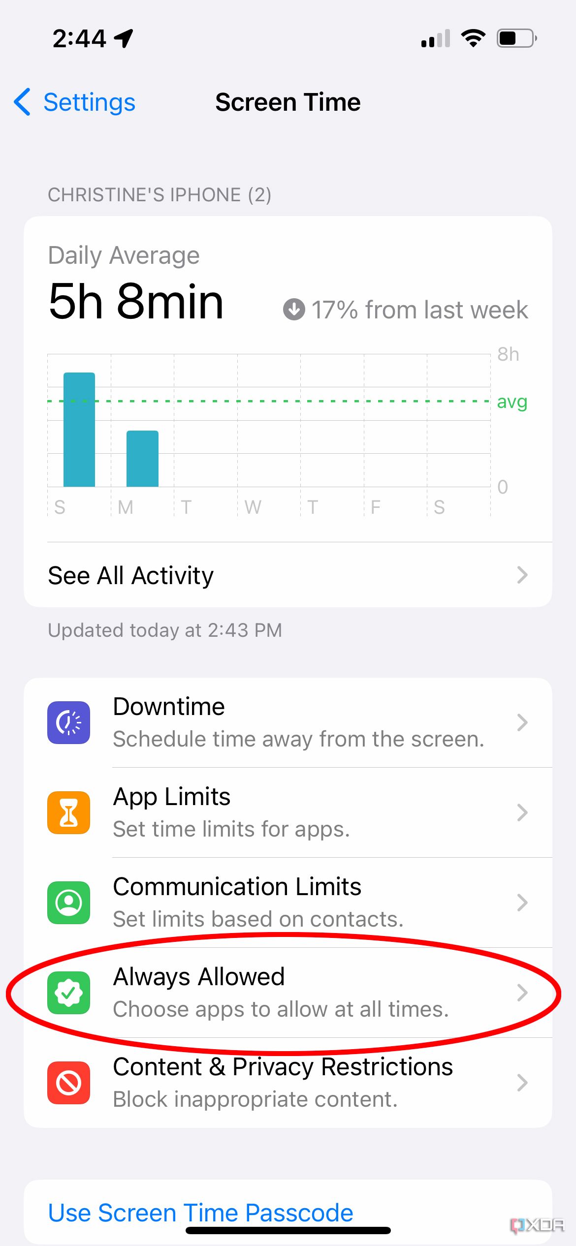 iphone 9 screen time