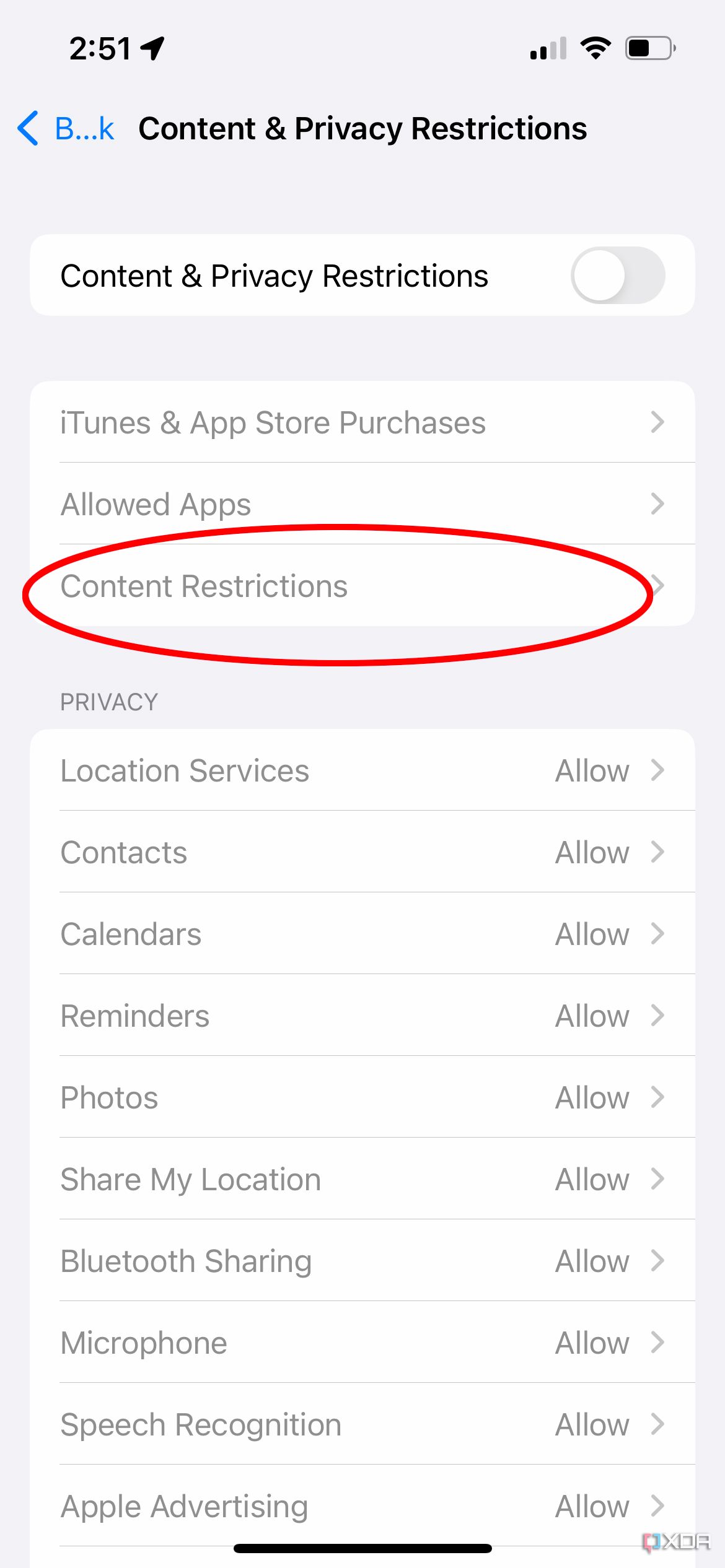 iphone screen time content restrictions
