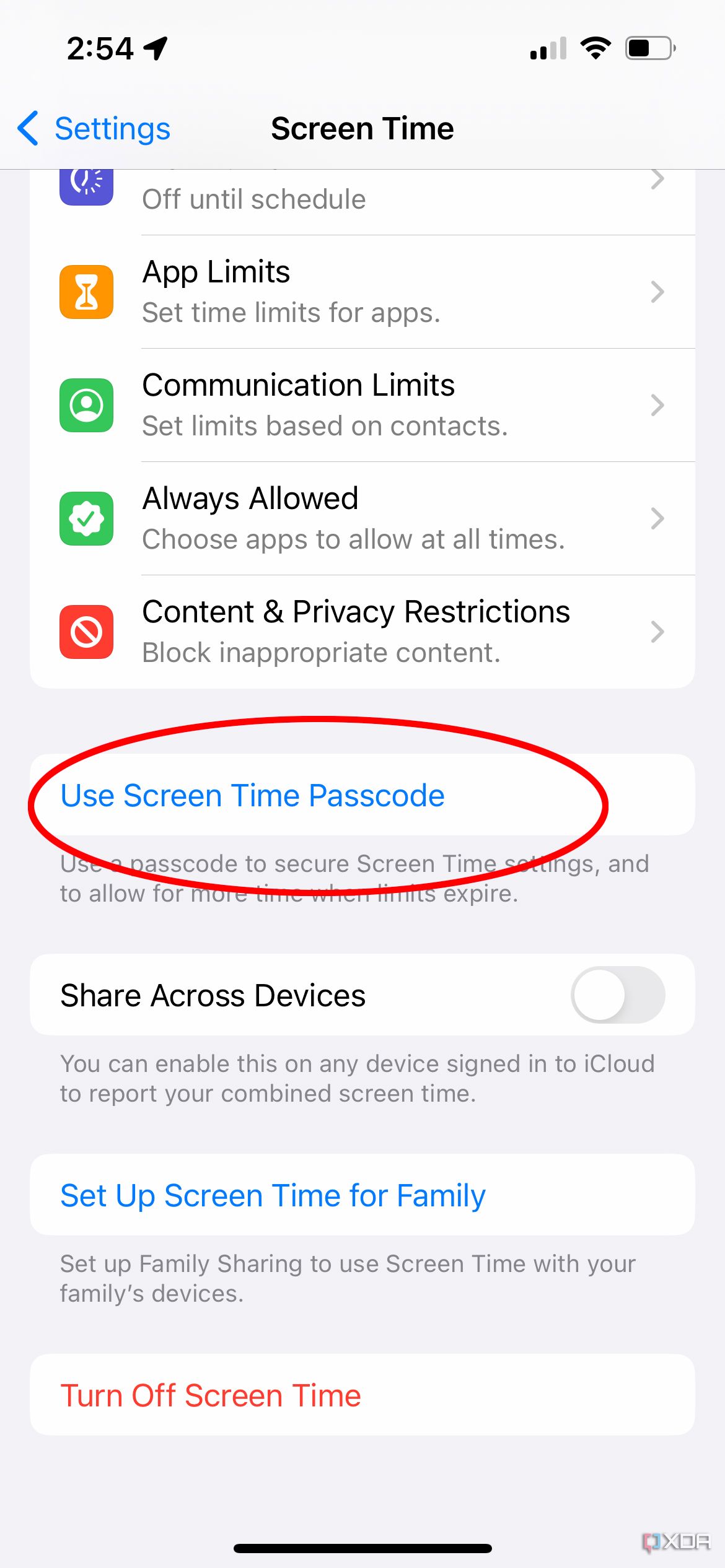 iphone screen time screen time passcode