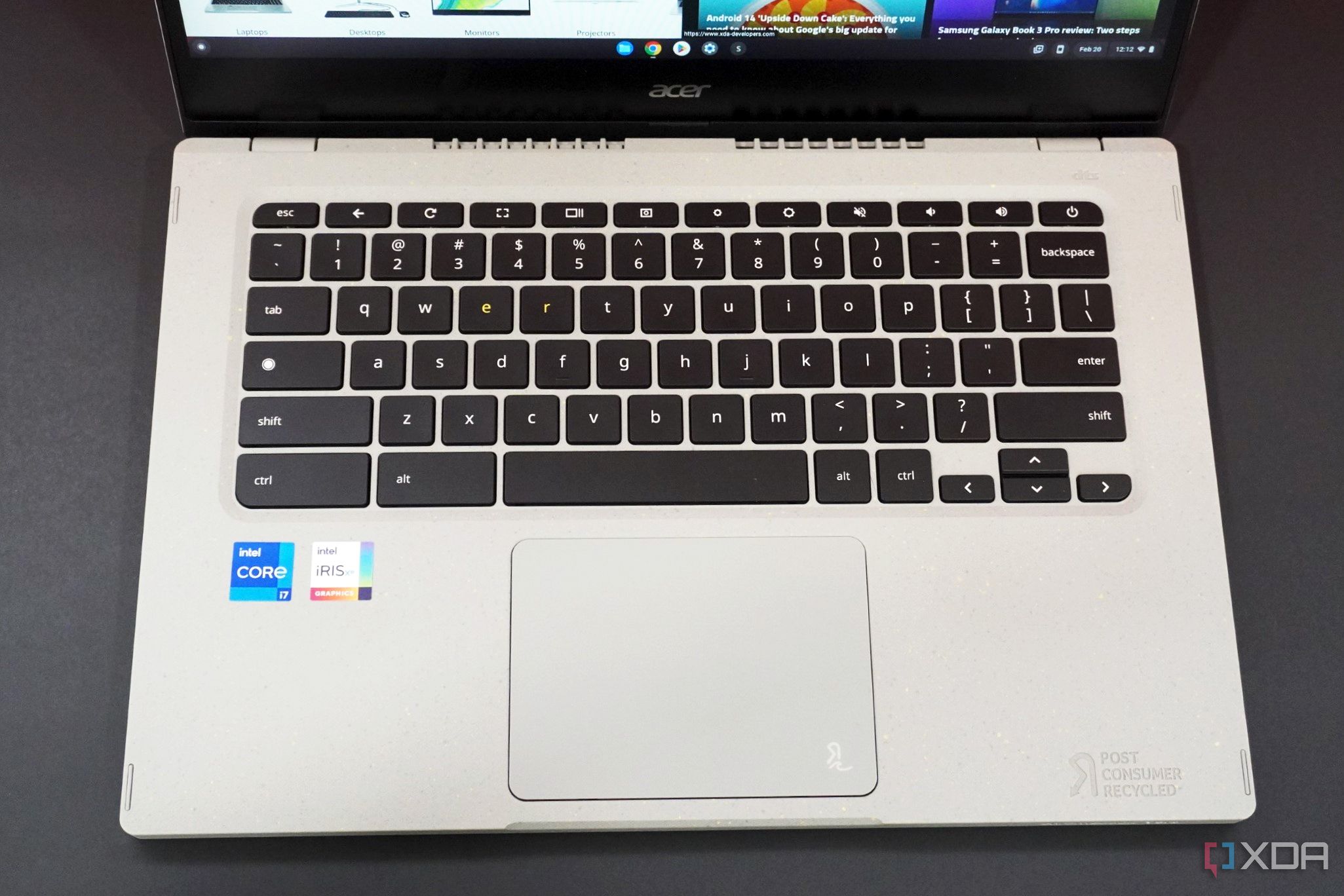 Acer Chromebook Enterprise Vero 514 trackpad