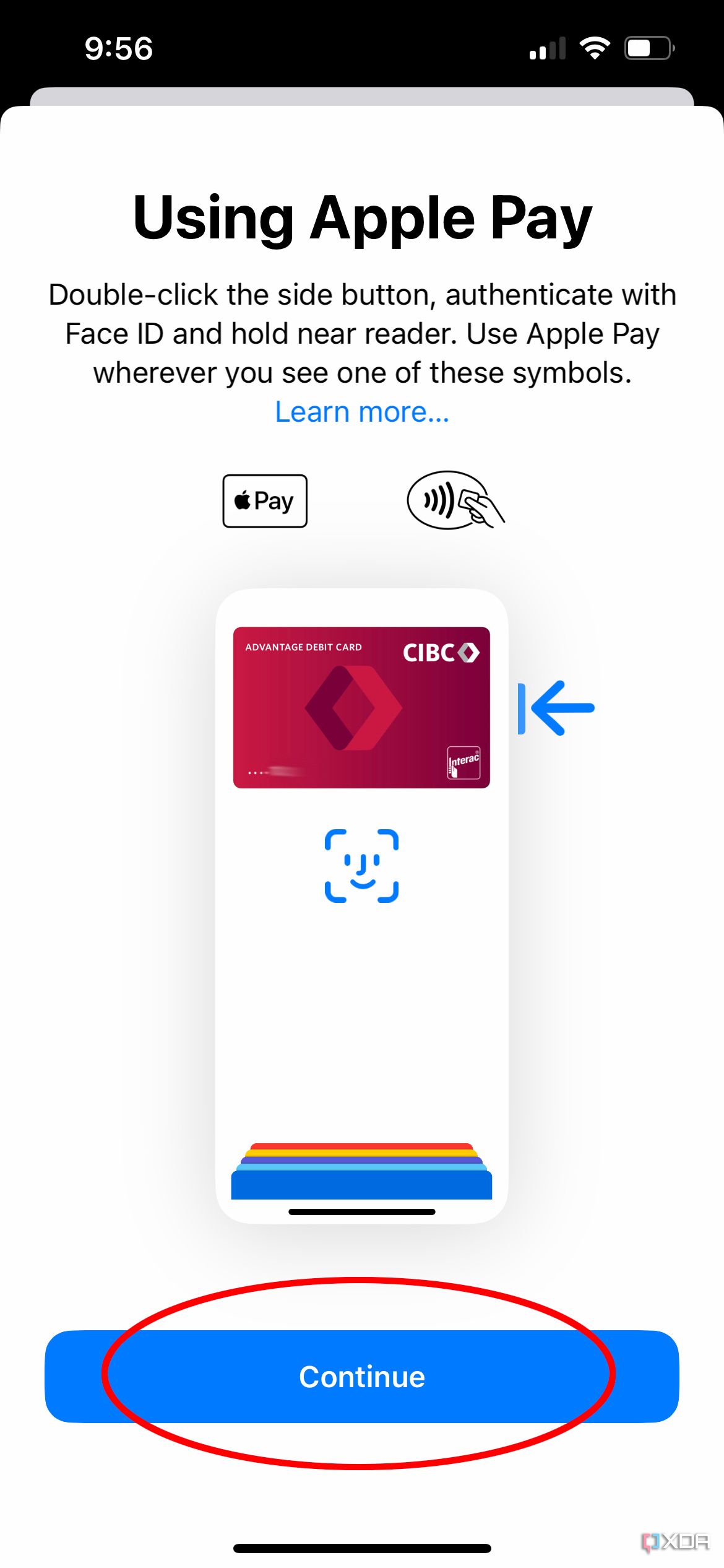 The information page on how to use Apple Pay in Apple Wallet.