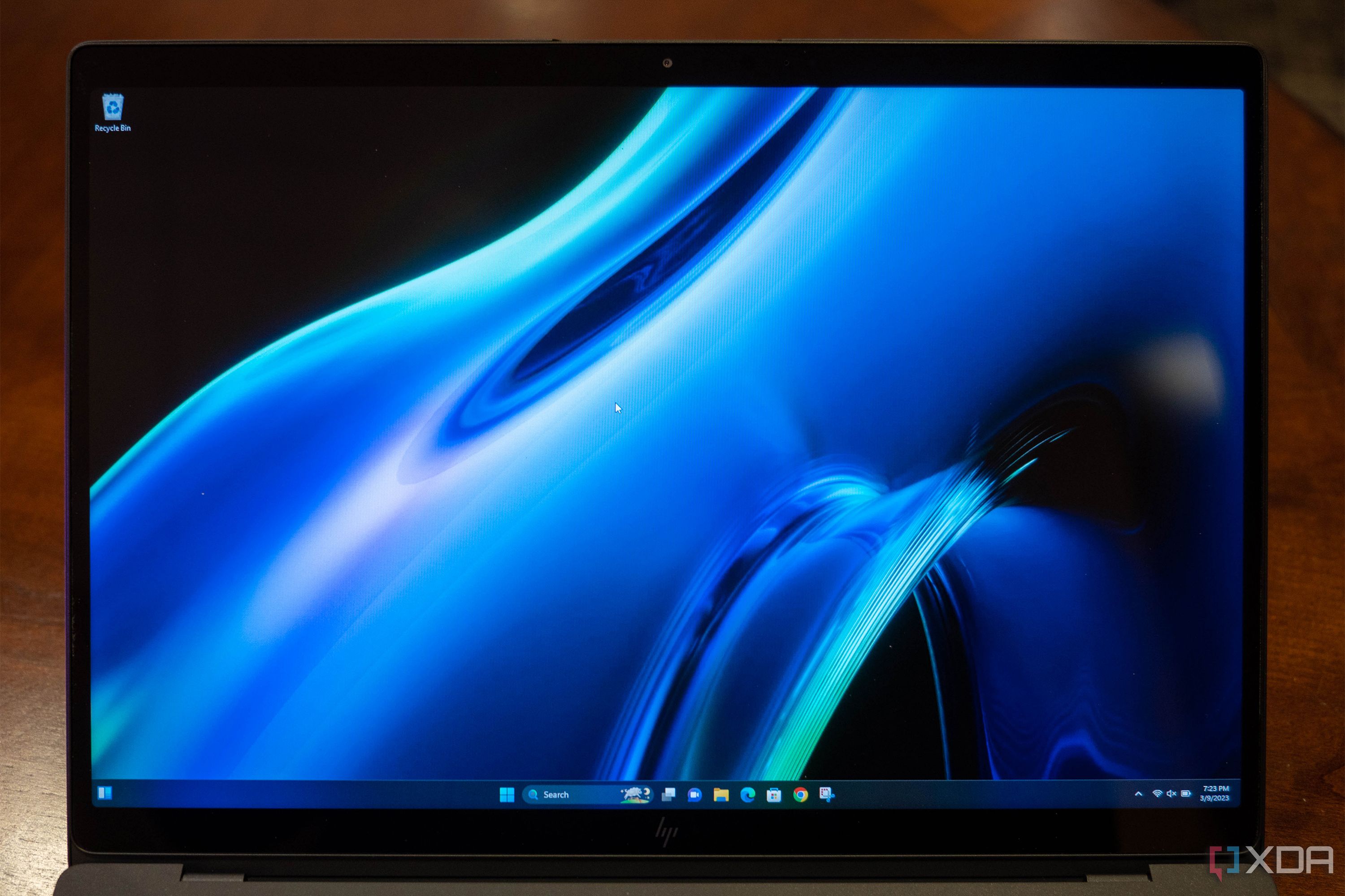Close up view of laptop display running Windows 11