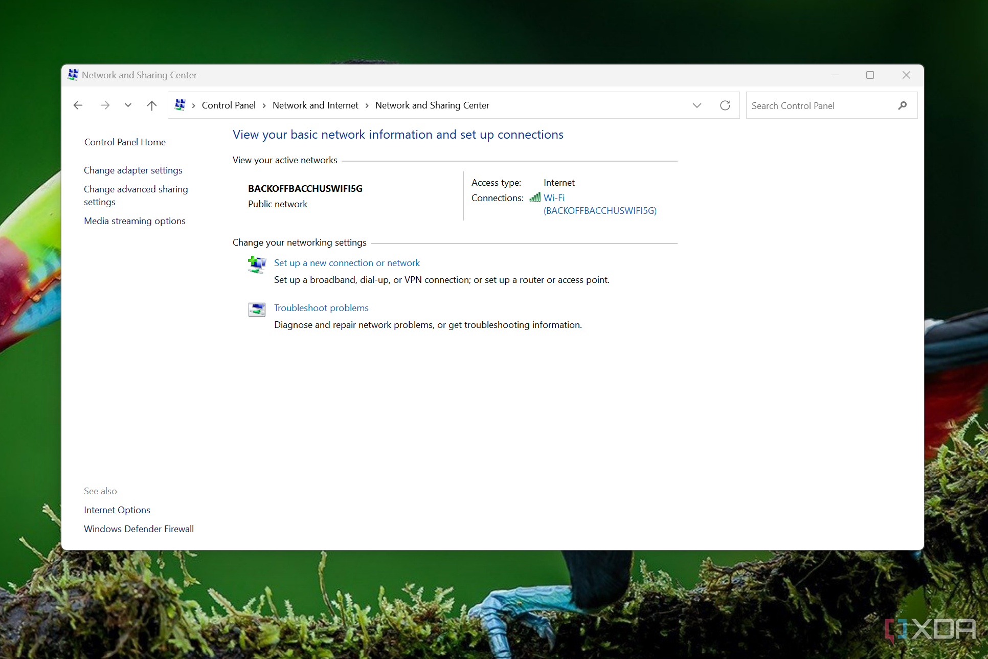 Redes y uso compartido en Windows 11