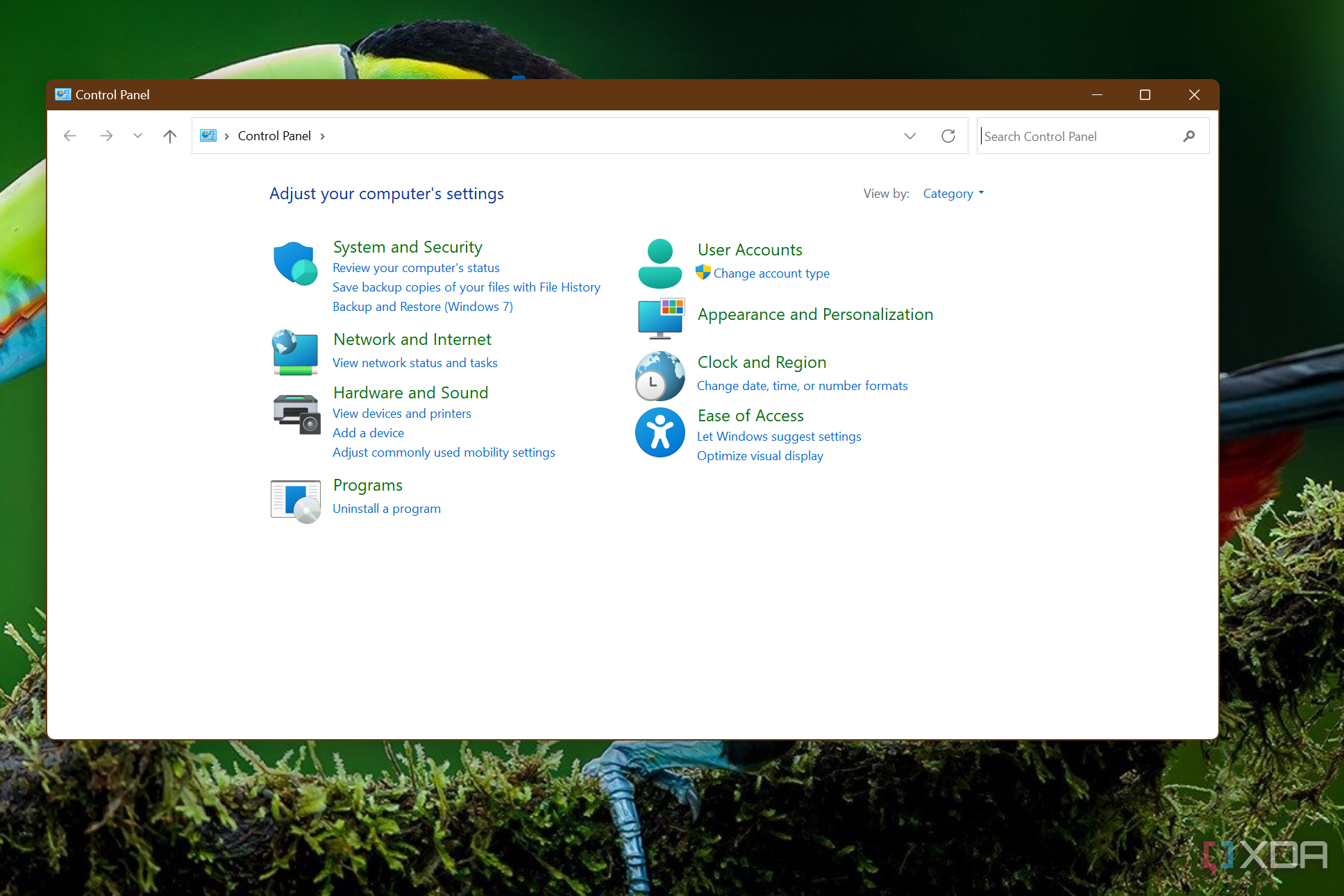 Panel de control en Windows 11