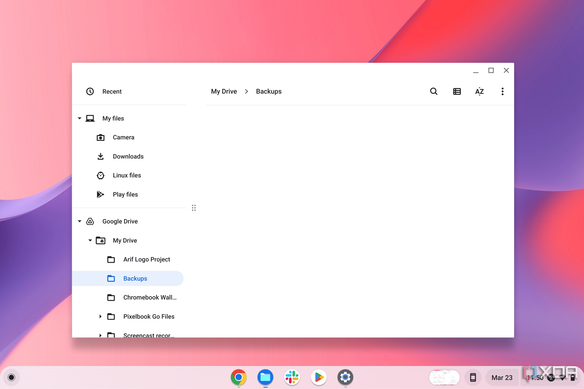 Carpeta de Google Drive en ChromeOS