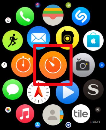 Timer icon on online apple watch