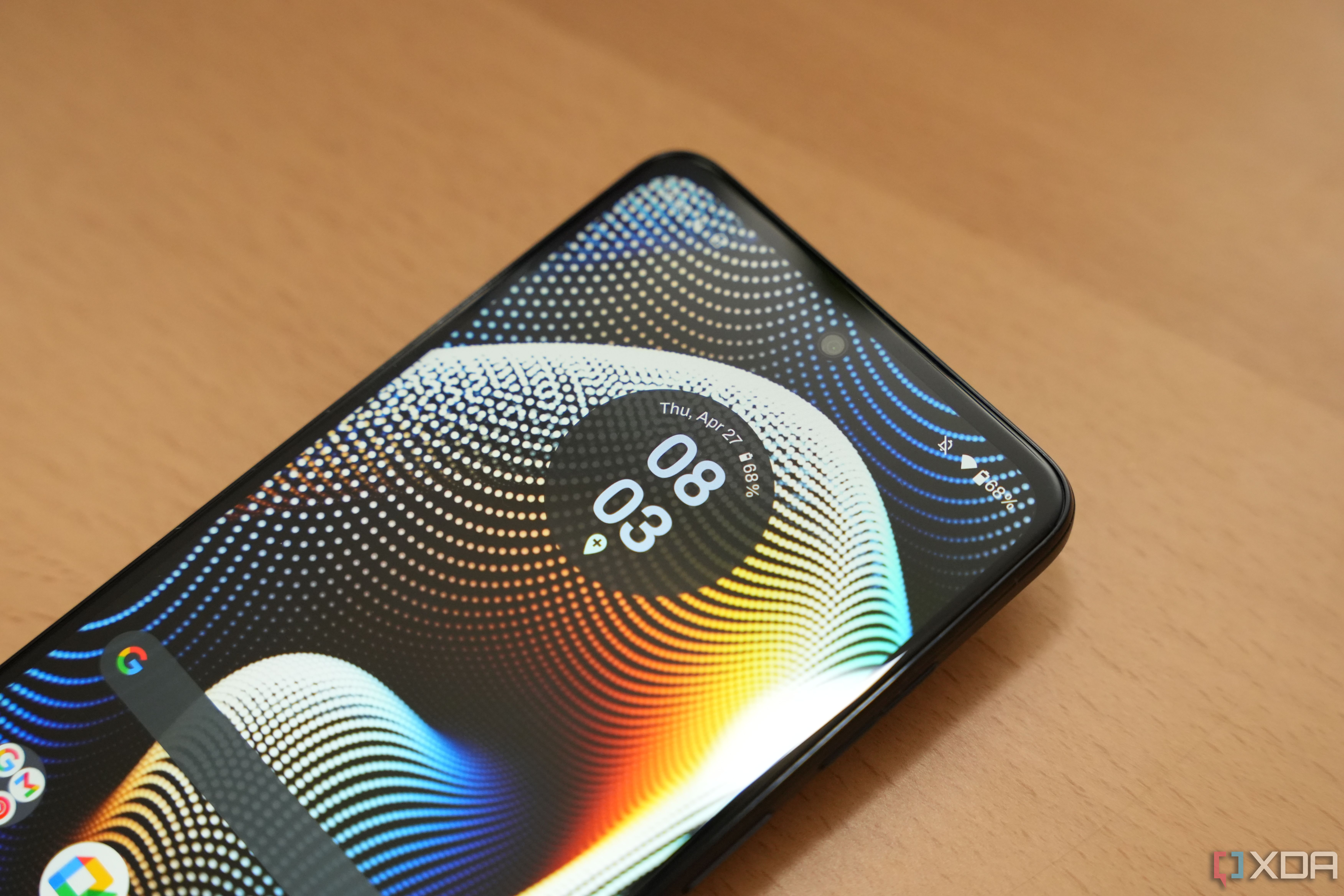 Motorola G Power 5G 2023 LCD 120Hz screen up close showing off colors 