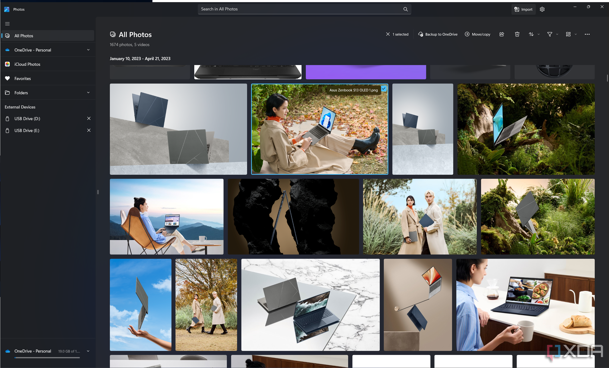 Screenshot of the gallery view in the Windows 11 Photos app