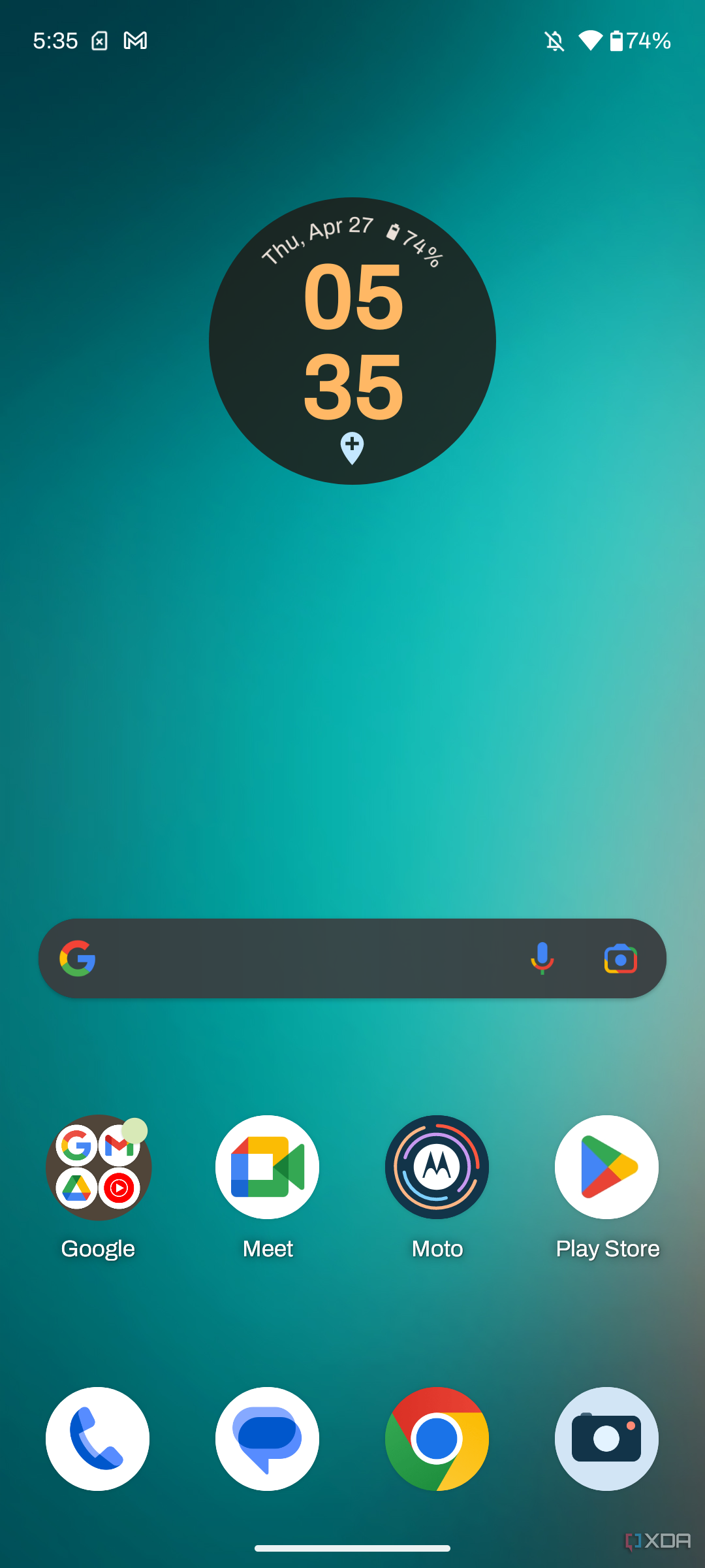Android 13 home screen on Moto G Power 5G 2023