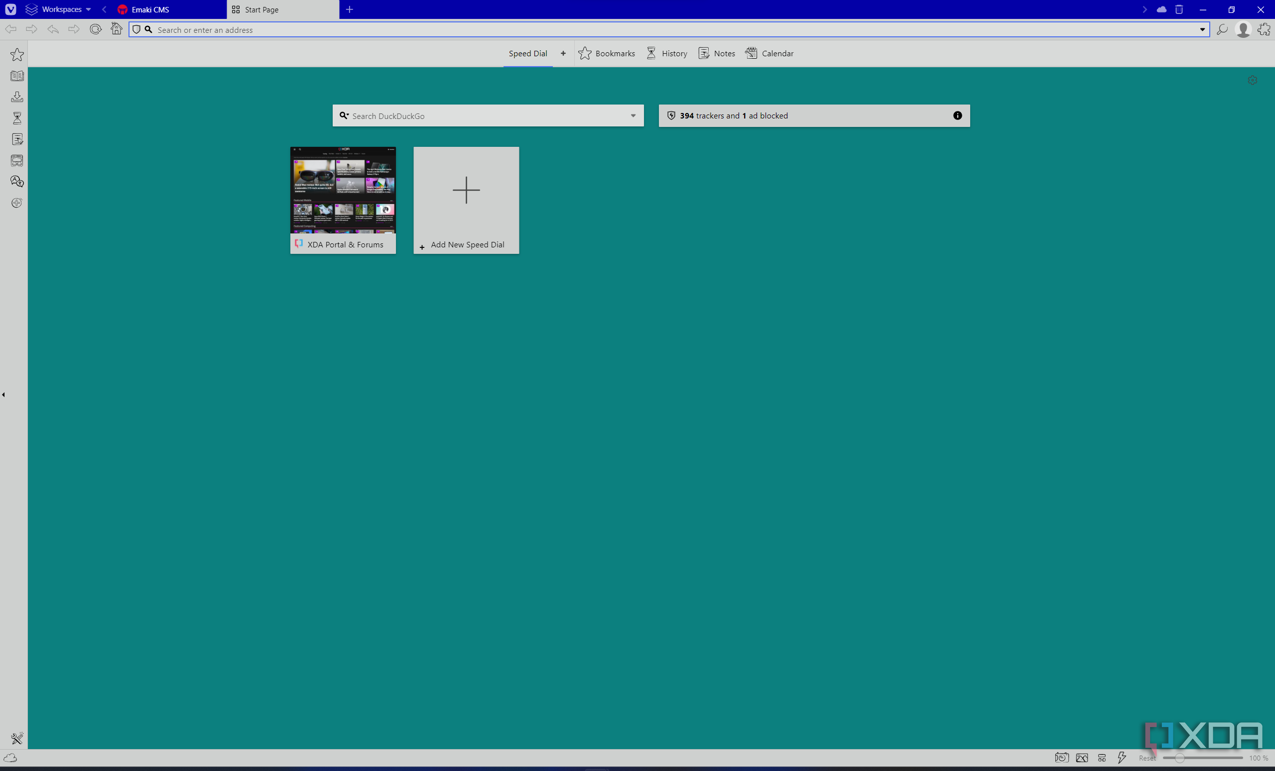 Screenshot der Vivaldi-Startseite mit Windows 95-Design
