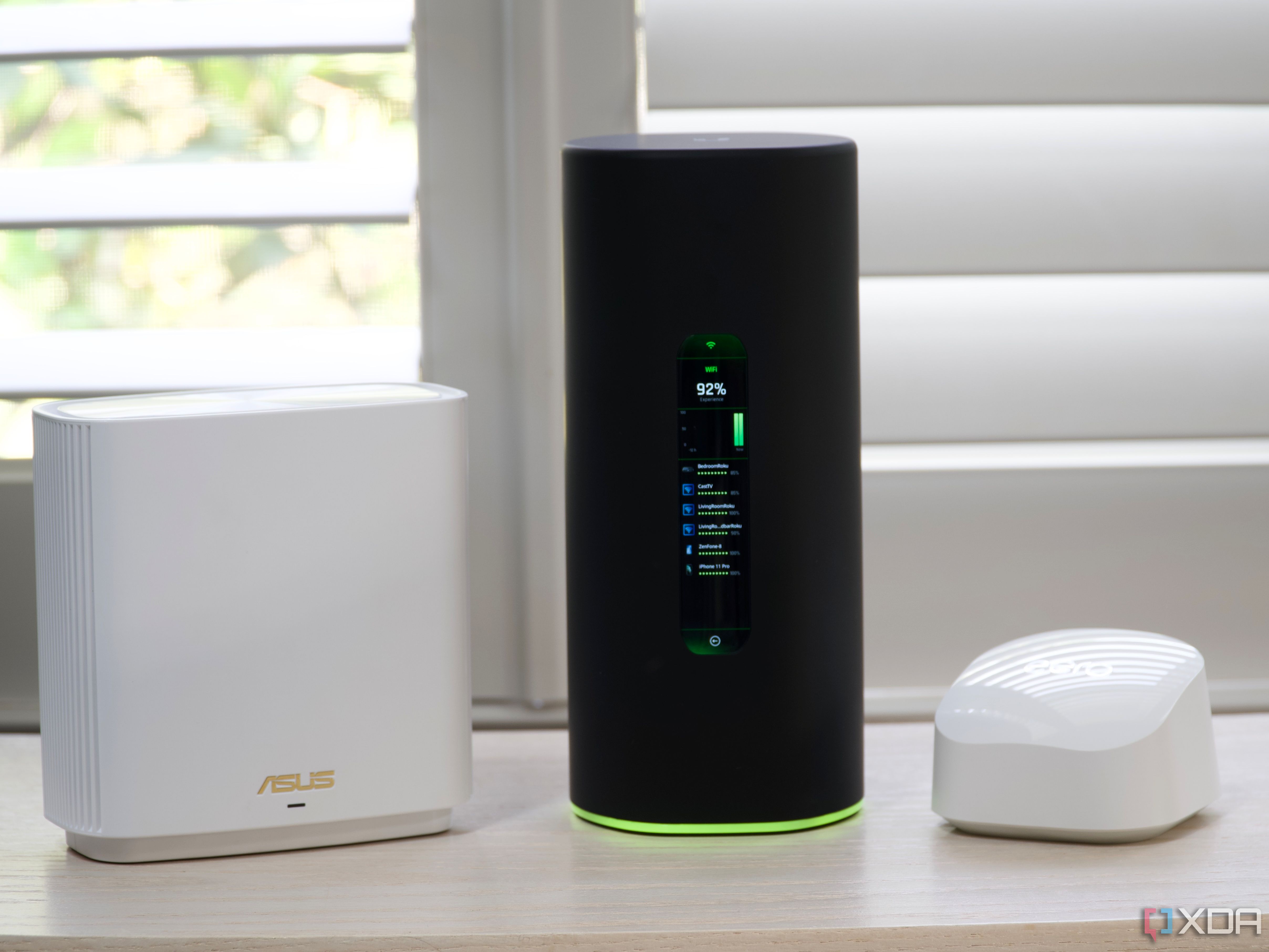 The AmpliFi Alien with eero 6+ and ASUS ZenWiFi ET8 router