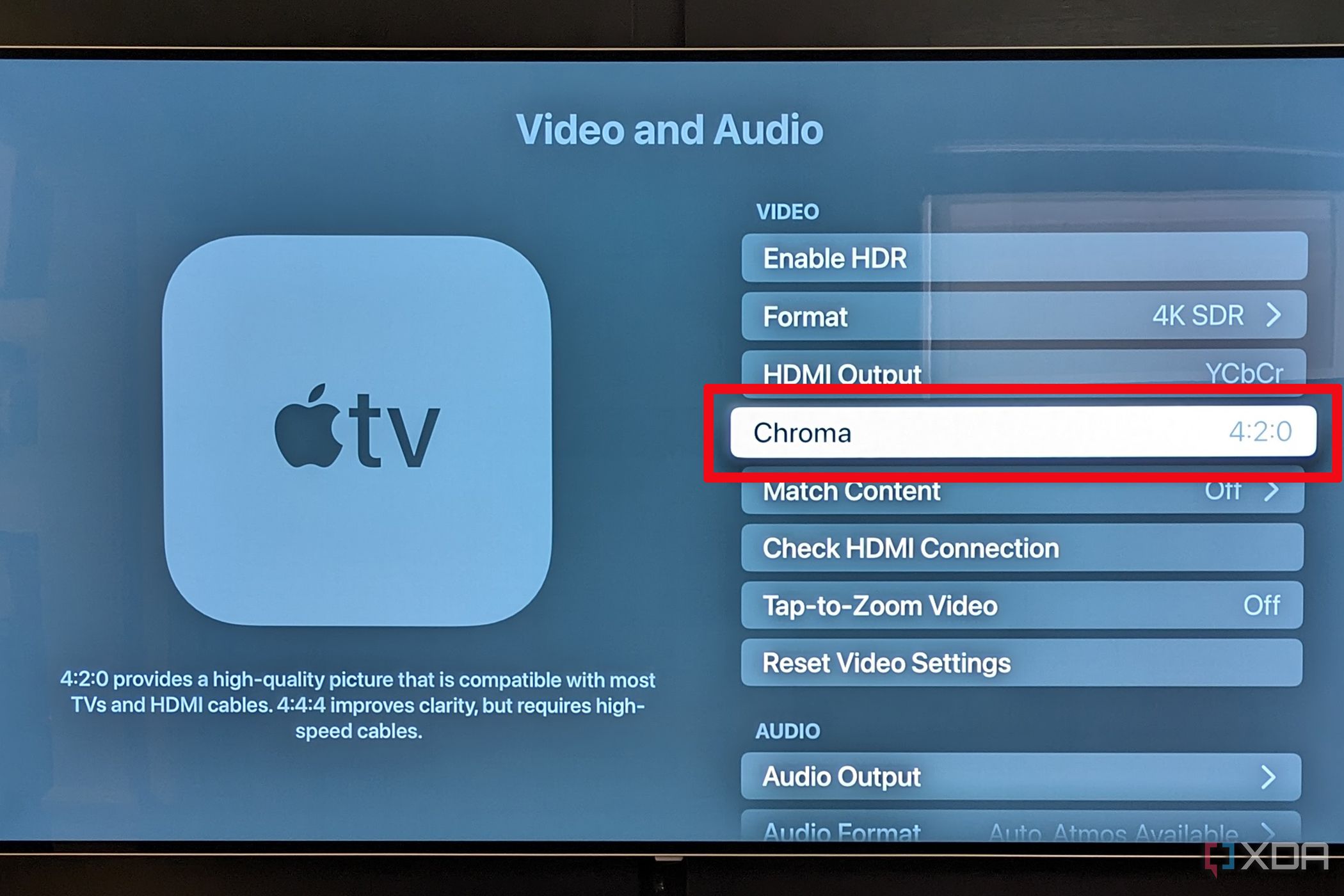 Apple TV ajustar la calidad del vídeo 9